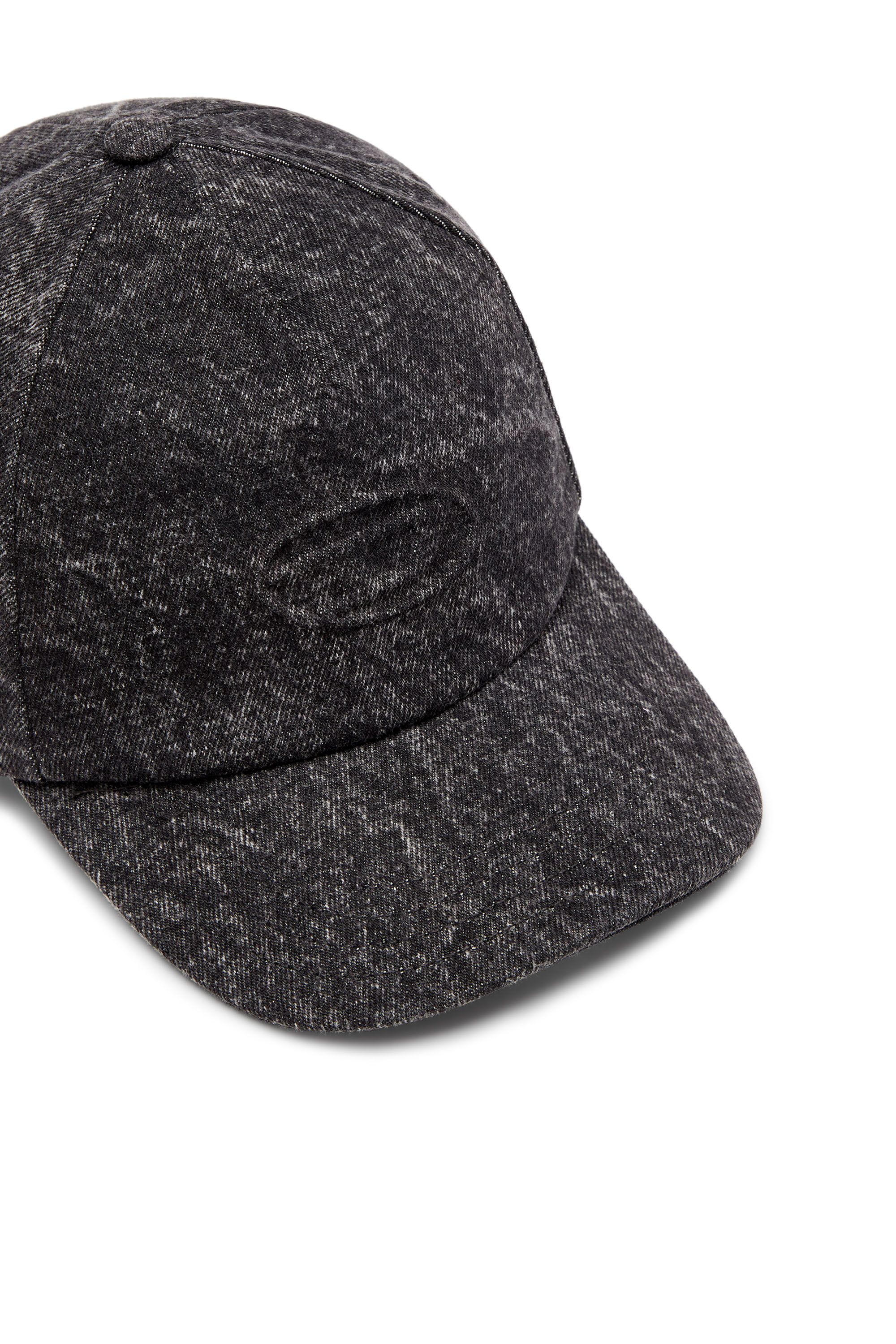 Diesel - C-SPALM, Man's Baseball cap in washed denim in Black - 3