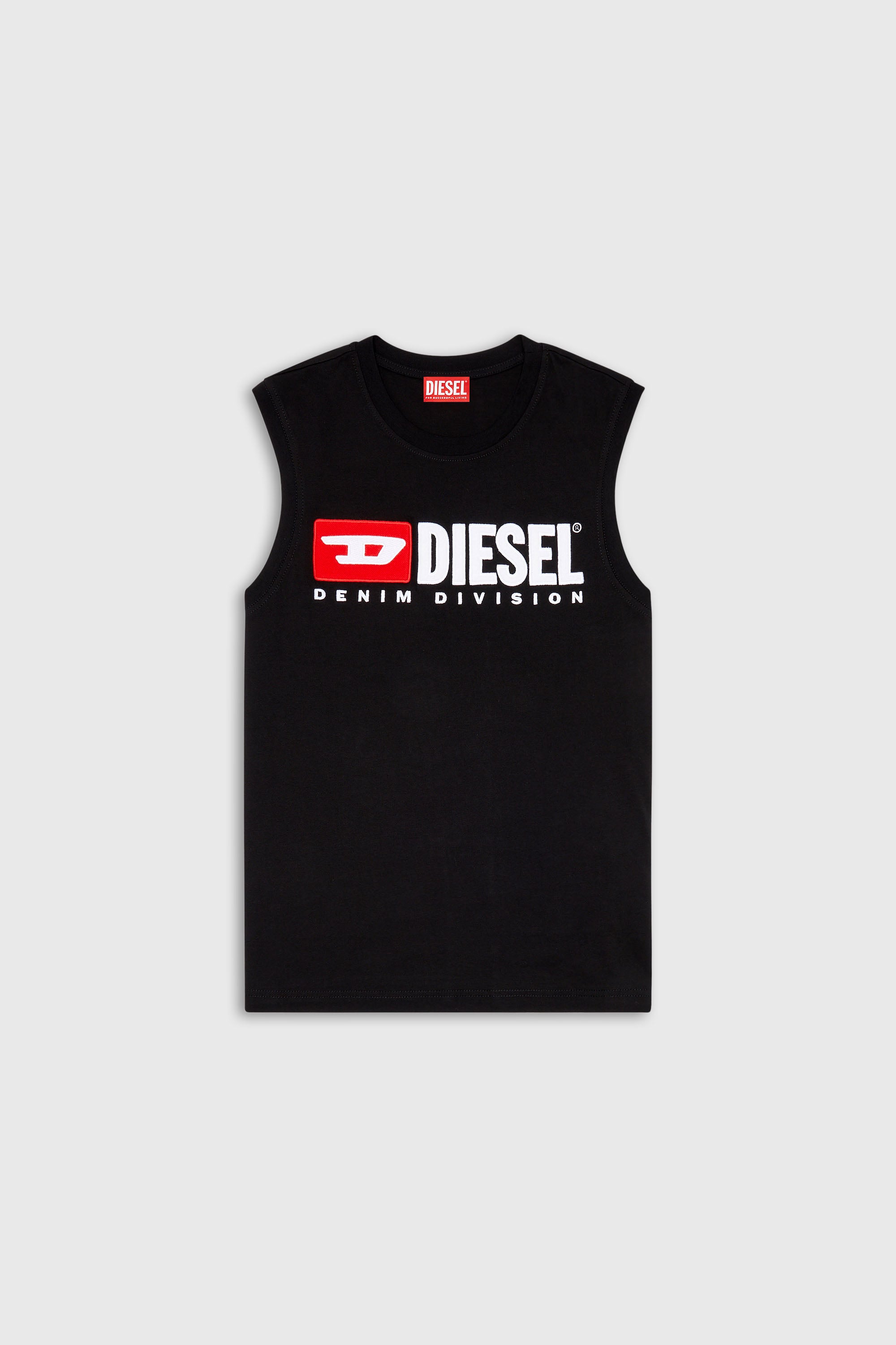 Diesel - T-ISCO-DIV, Man's Tank top with chest logo print in Black - 2