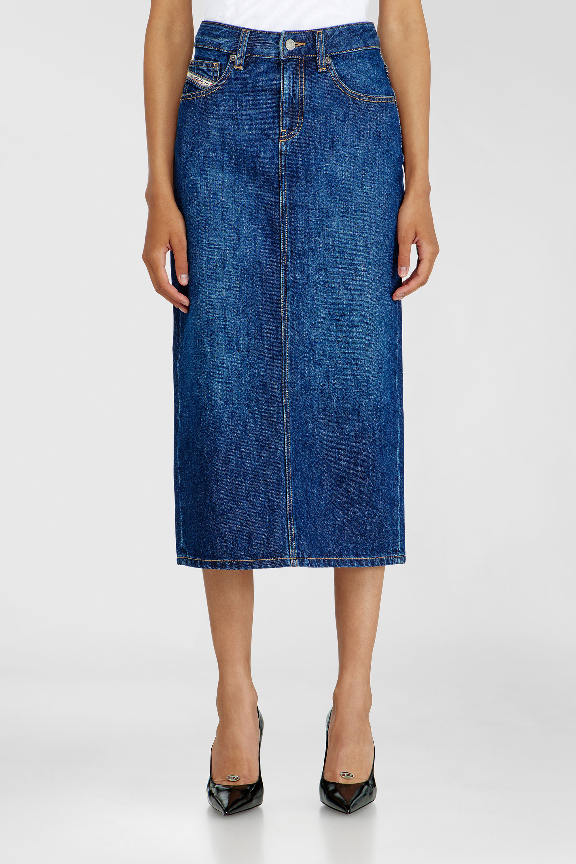 Diesel - DE-SKYE-D, Falda vaquera midi Mujer in Azul marino - 3