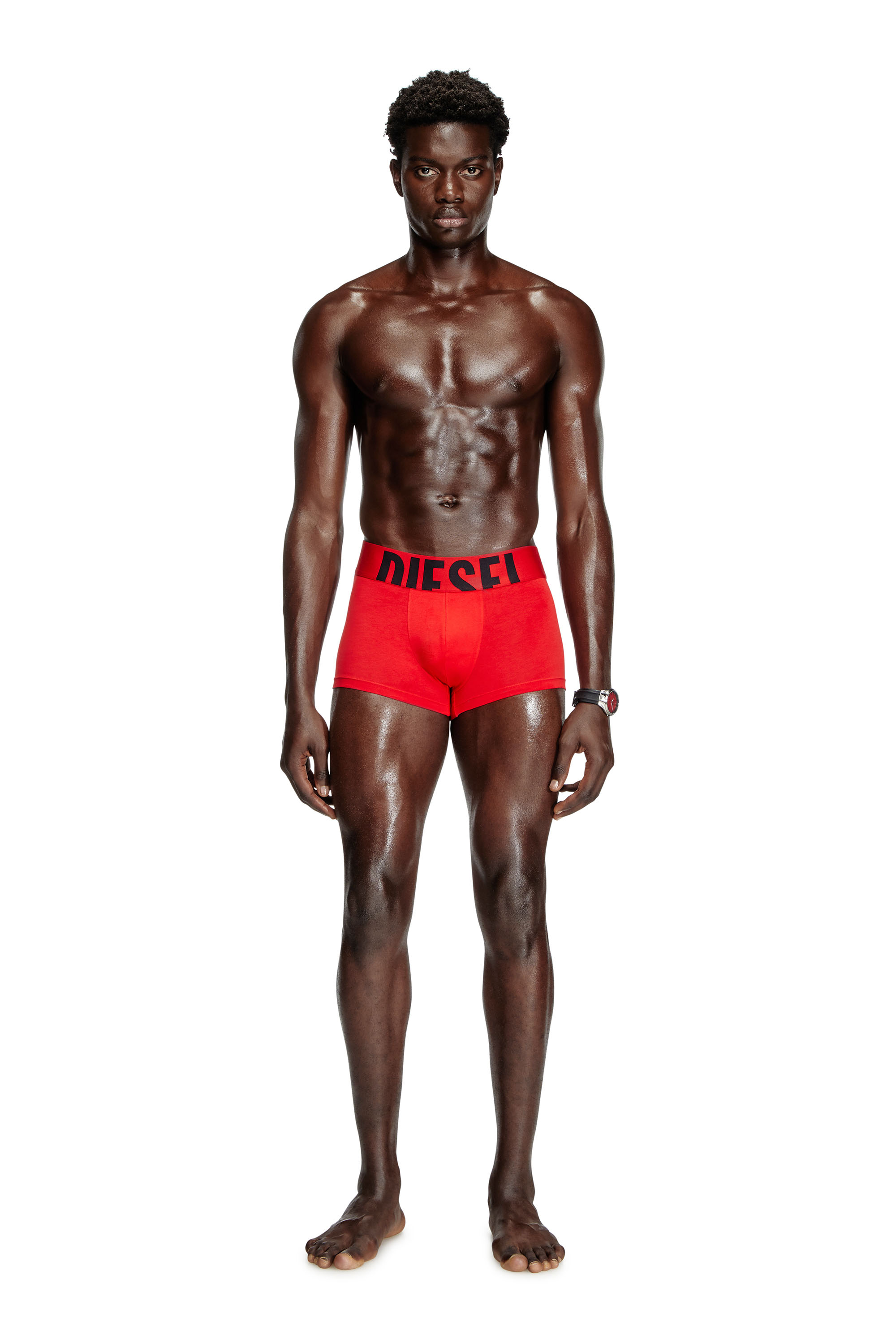 Diesel - UMBX-DAMIENTHREEPACK-5.5EL, Male's Three-pack boxer briefs in stretch cotton in Red/Black - 2