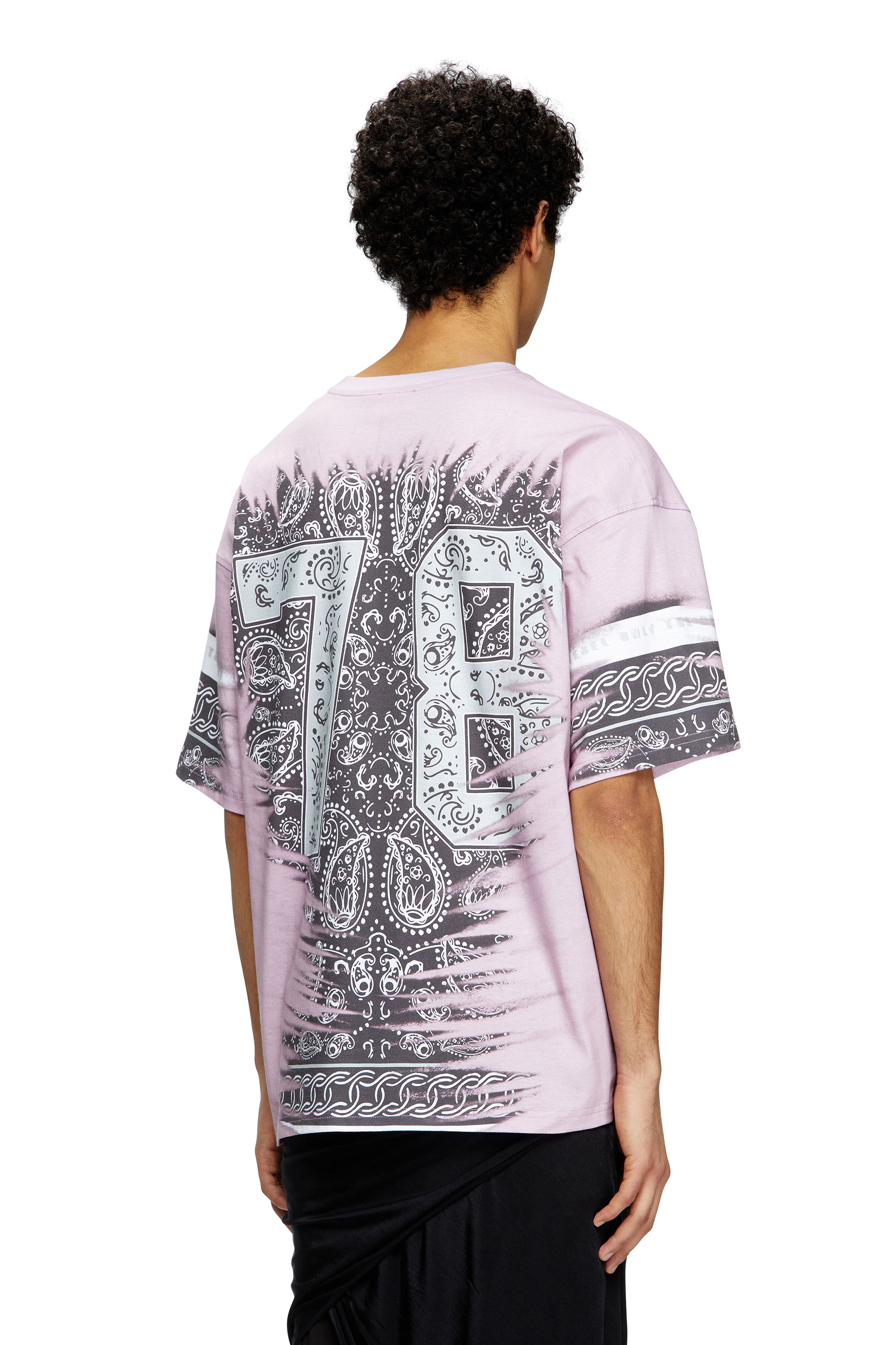 Diesel - T-BOXT-78-R1, Male's T-shirt with 78 bandana print in Pink - 4