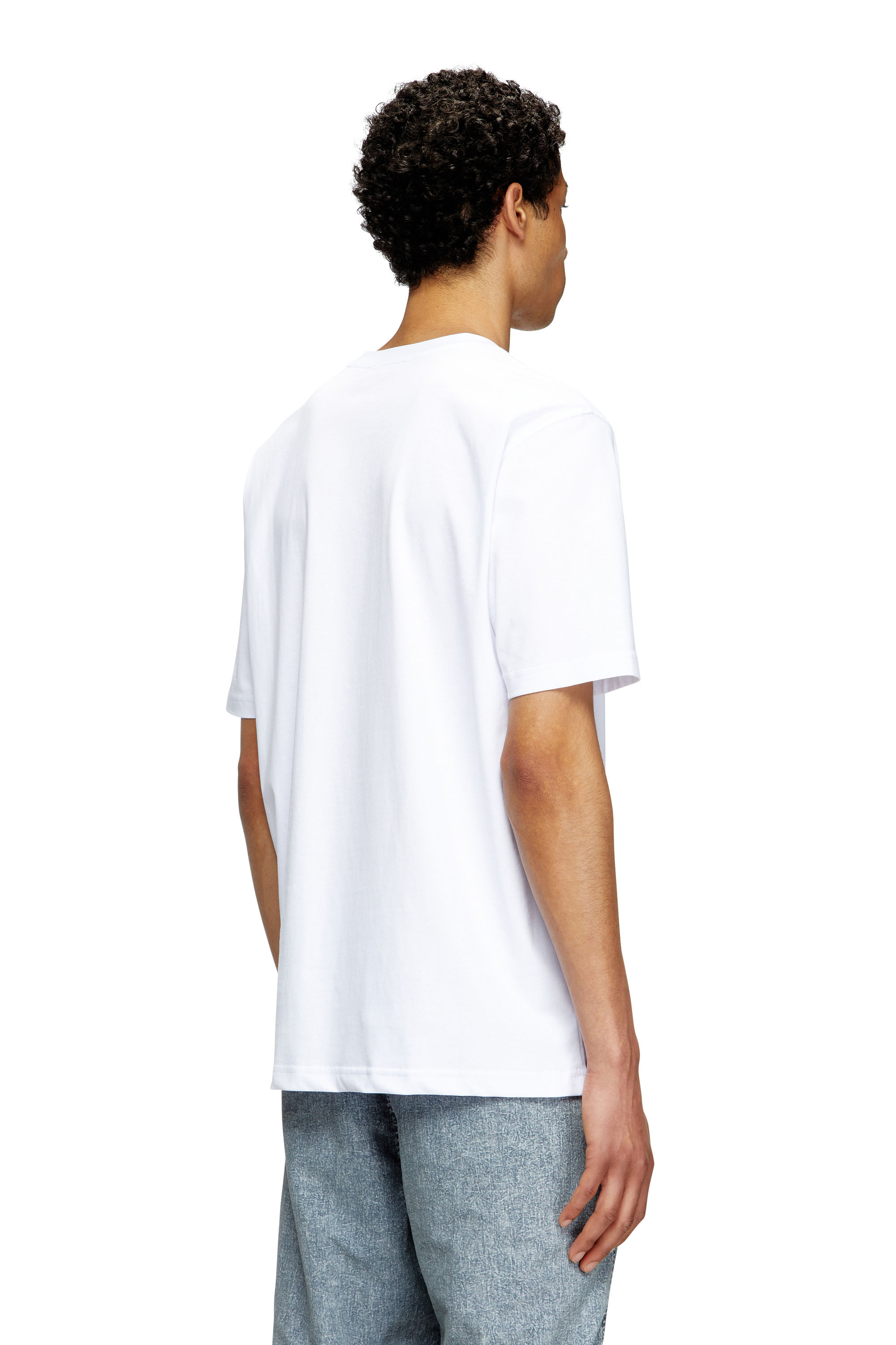 Diesel - T-ADJUST-MAREY, T-shirt avec cut-out à logo Oval D Homme in Blanc - 4