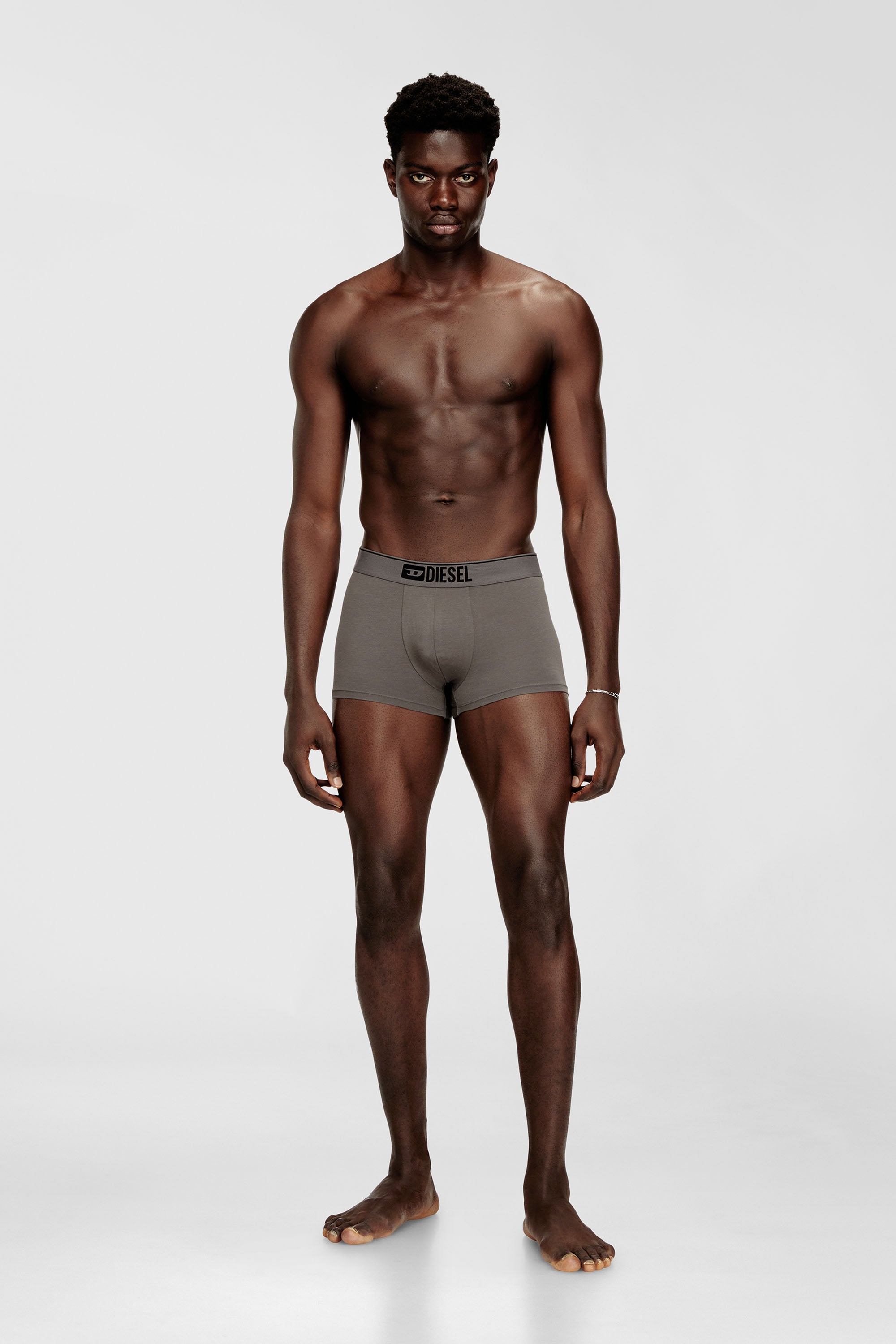 Diesel - UMBX-DAMIENTHREEPACK, Man's Three-pack of plain boxer briefs in Black/Grey - 1