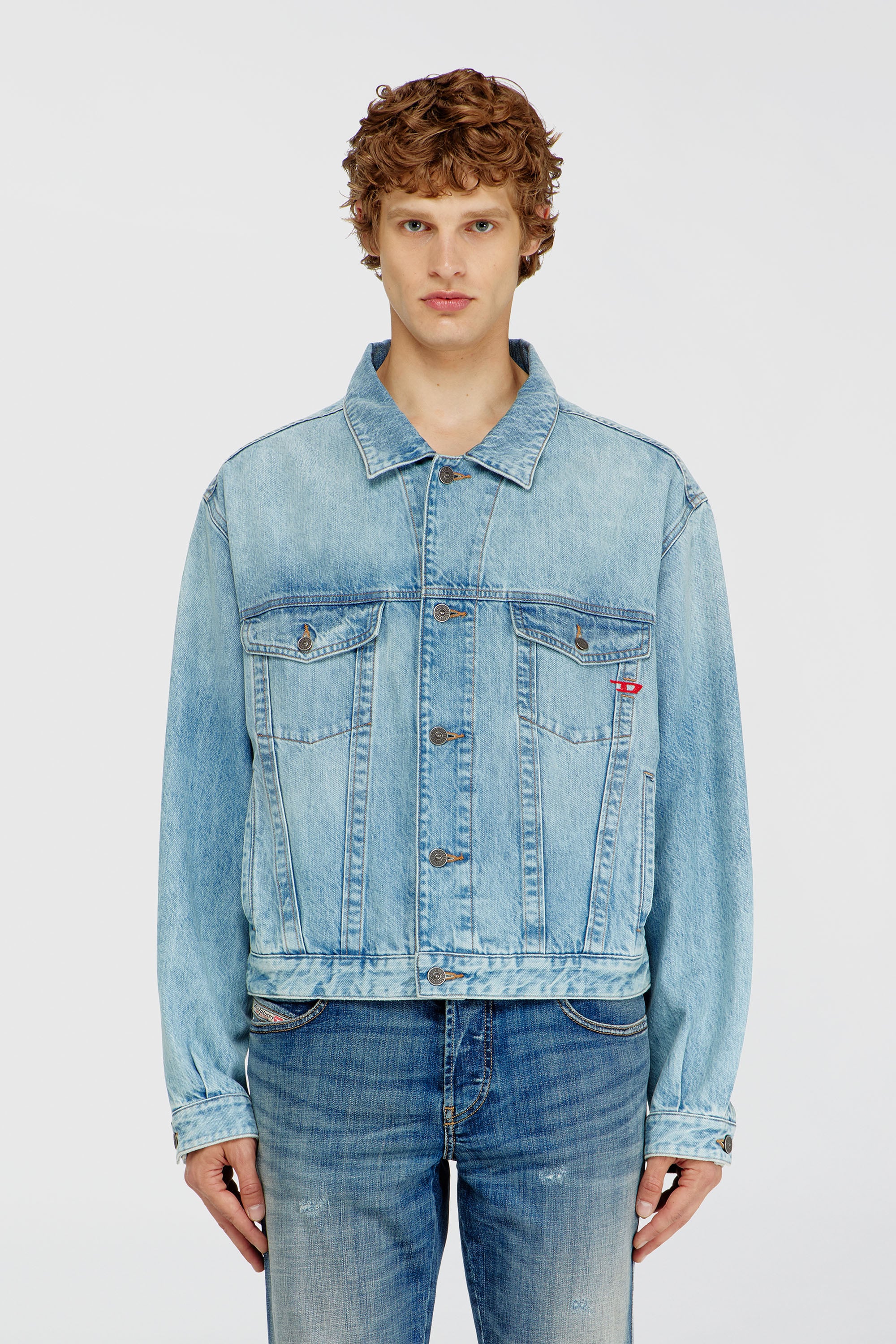 Diesel - D-RANGER, Chaqueta trucker de denim Unisex in Azul marino - 1