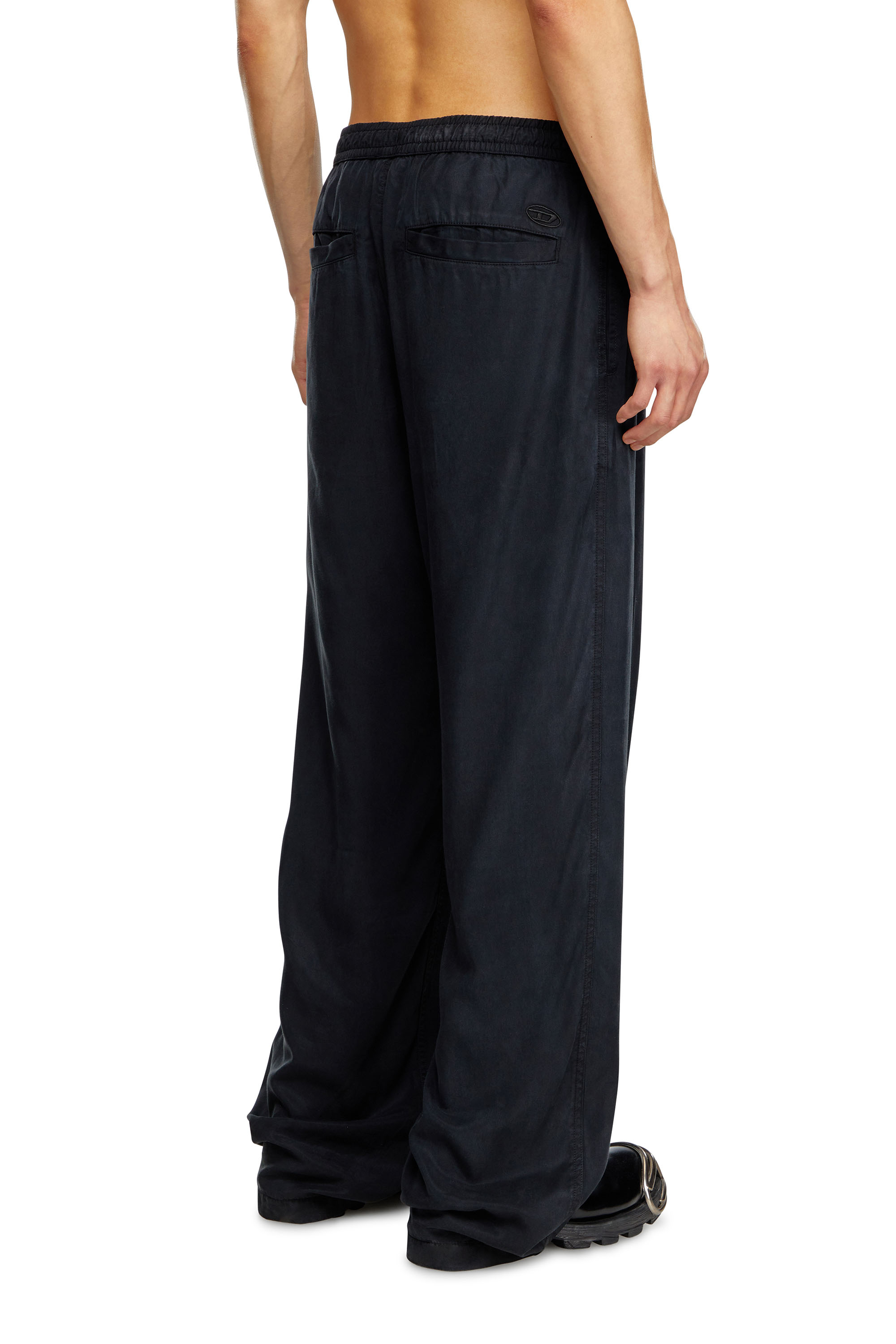 Diesel - P-DREYER-C, Male's Drawstring pants in faded twill in Black - 4