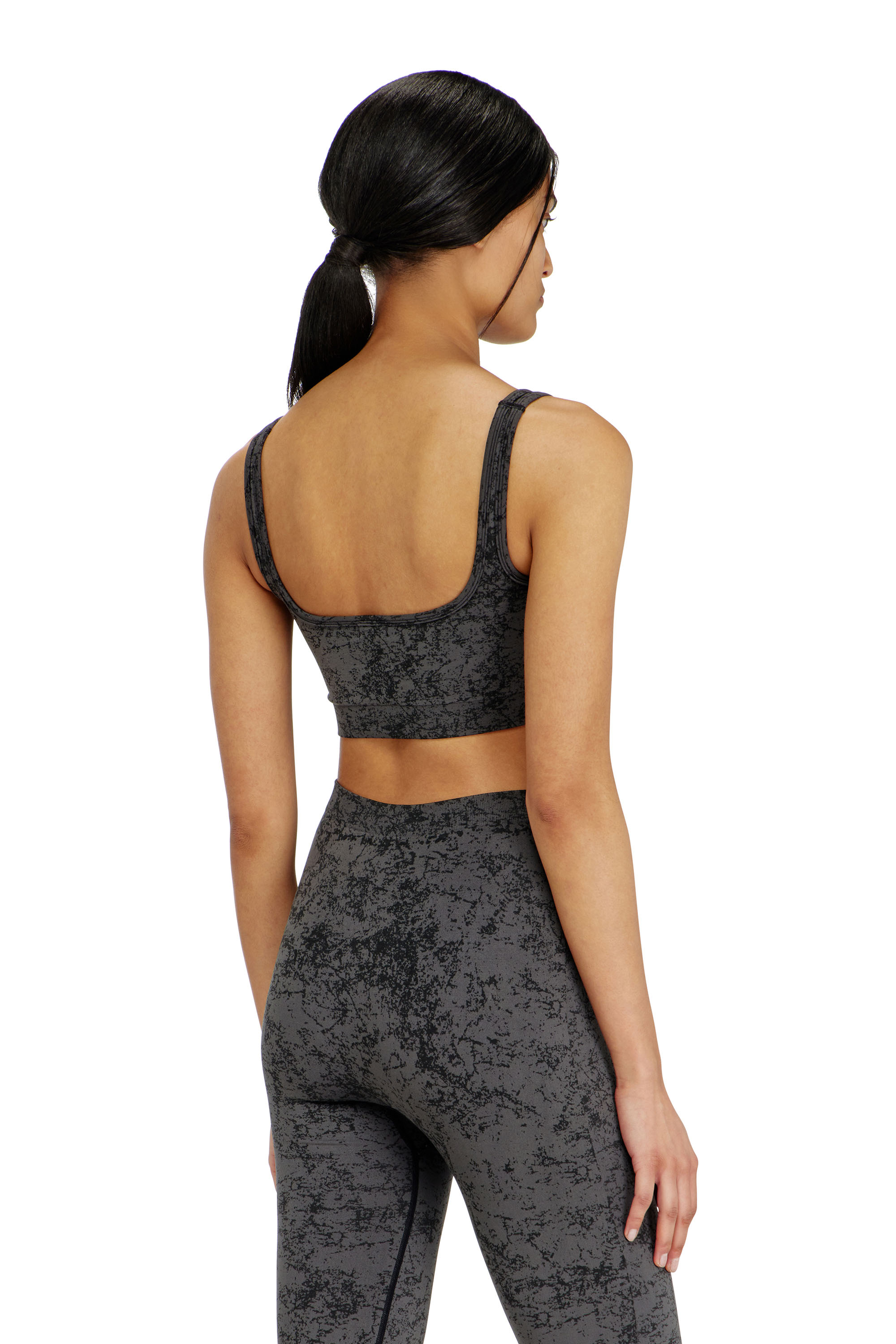 Diesel - HELLA-UTLT, Woman's Sports bra with utilitarian print in Dark grey - 3