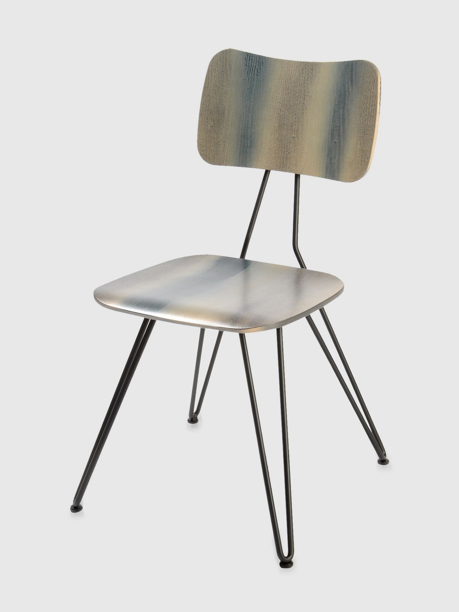 Diesel - DL0F01 OVERDYED, Unisex's Side chair with weathered grey treated wood in Grey - 1