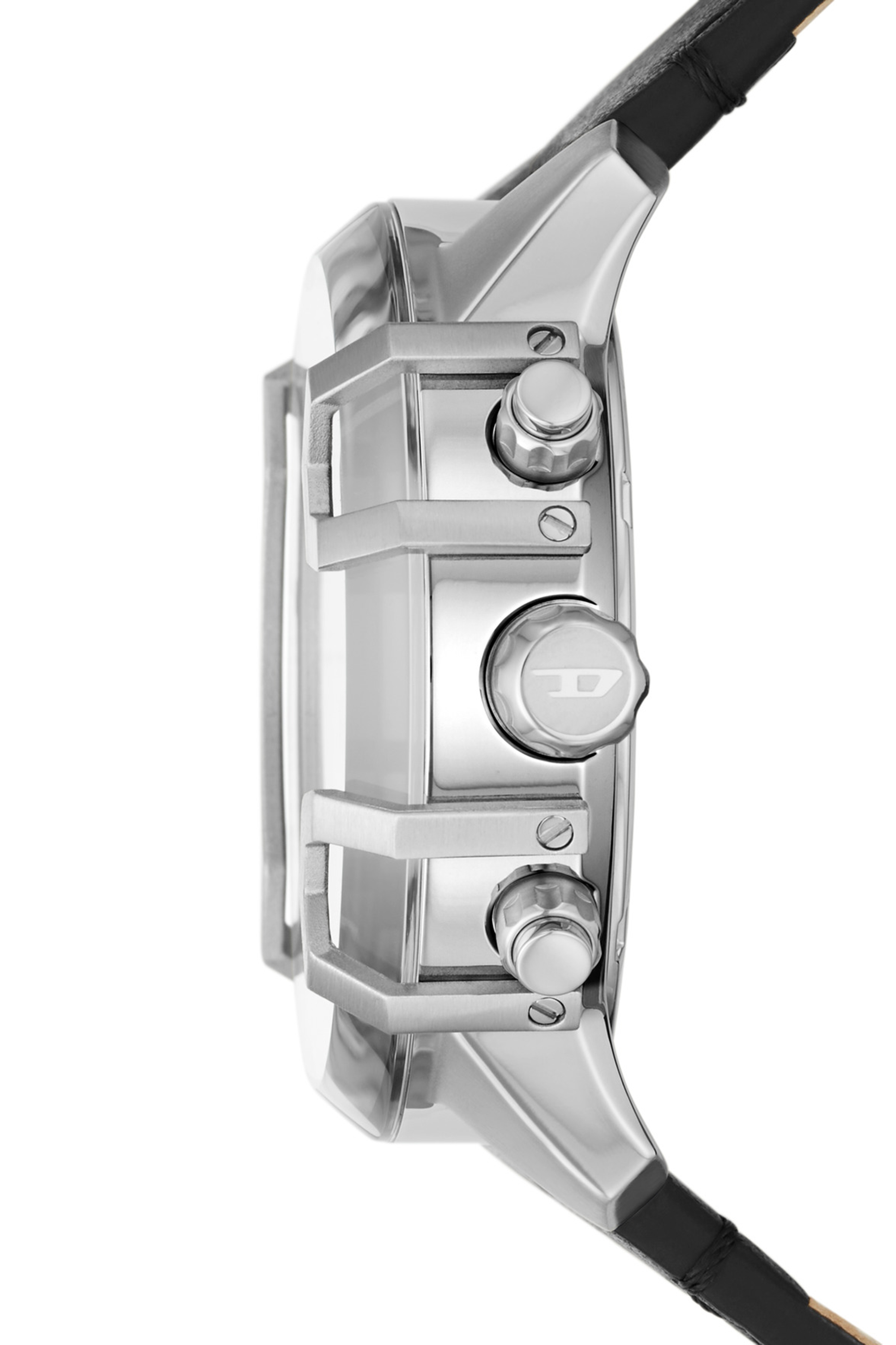 d*3様 STYLE DZ4603: Griffed Chronograph Black Leather Watch | Diesel