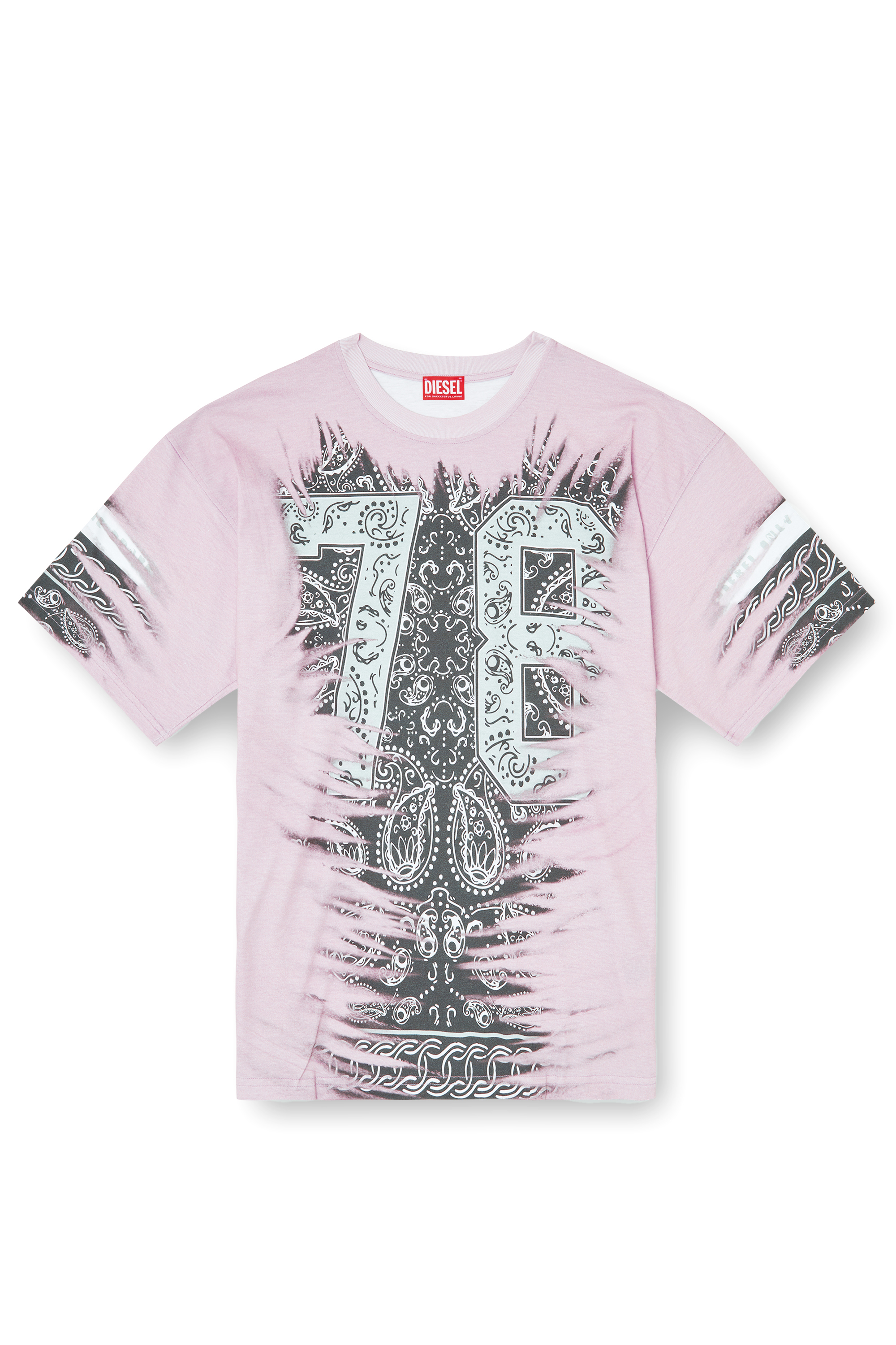 Diesel - T-BOXT-78-R1, Male's T-shirt with 78 bandana print in Pink - 2
