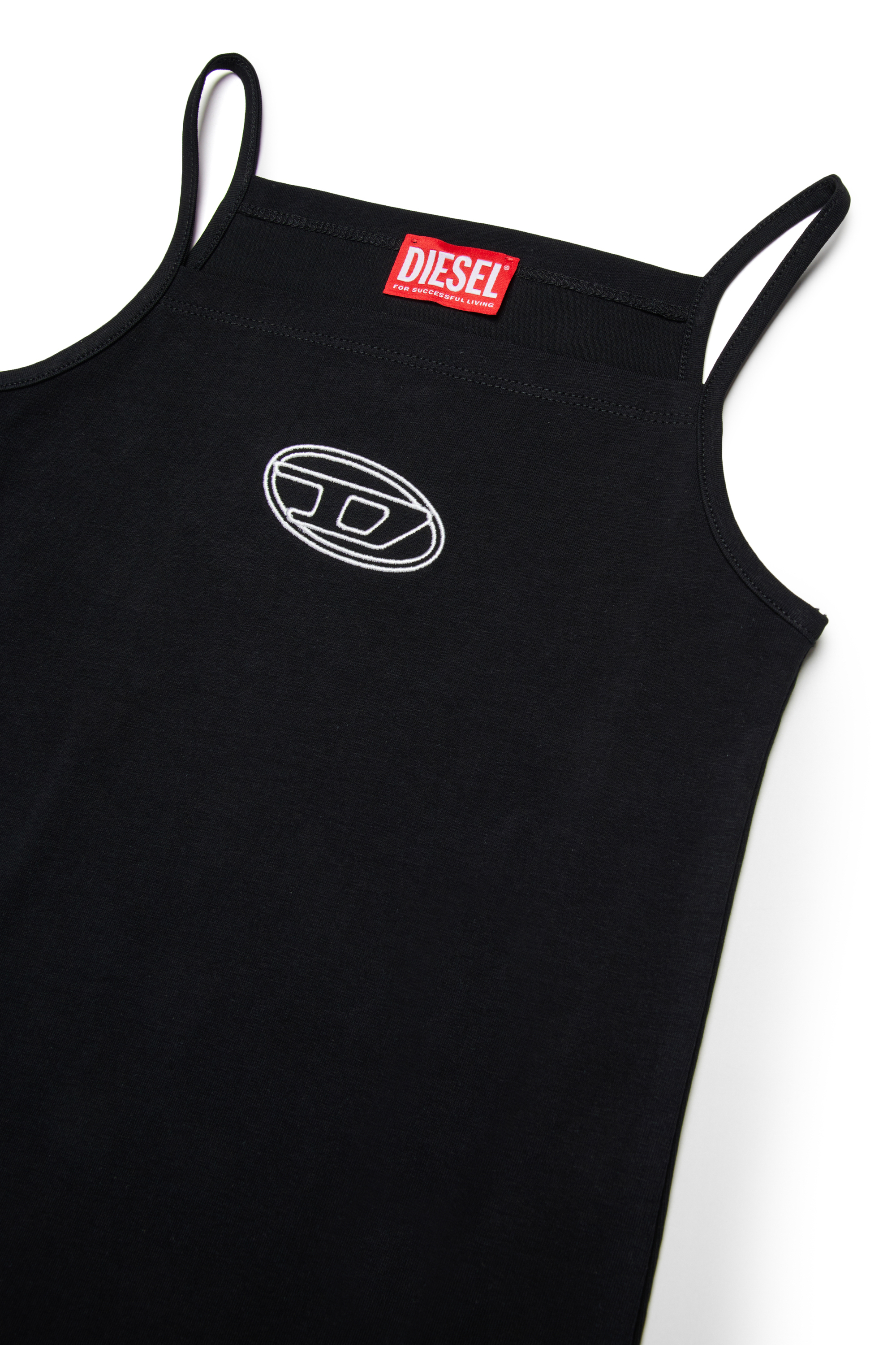 Diesel - DKIPPY, Woman's Cotton tank dress with embroidery in Black - 3