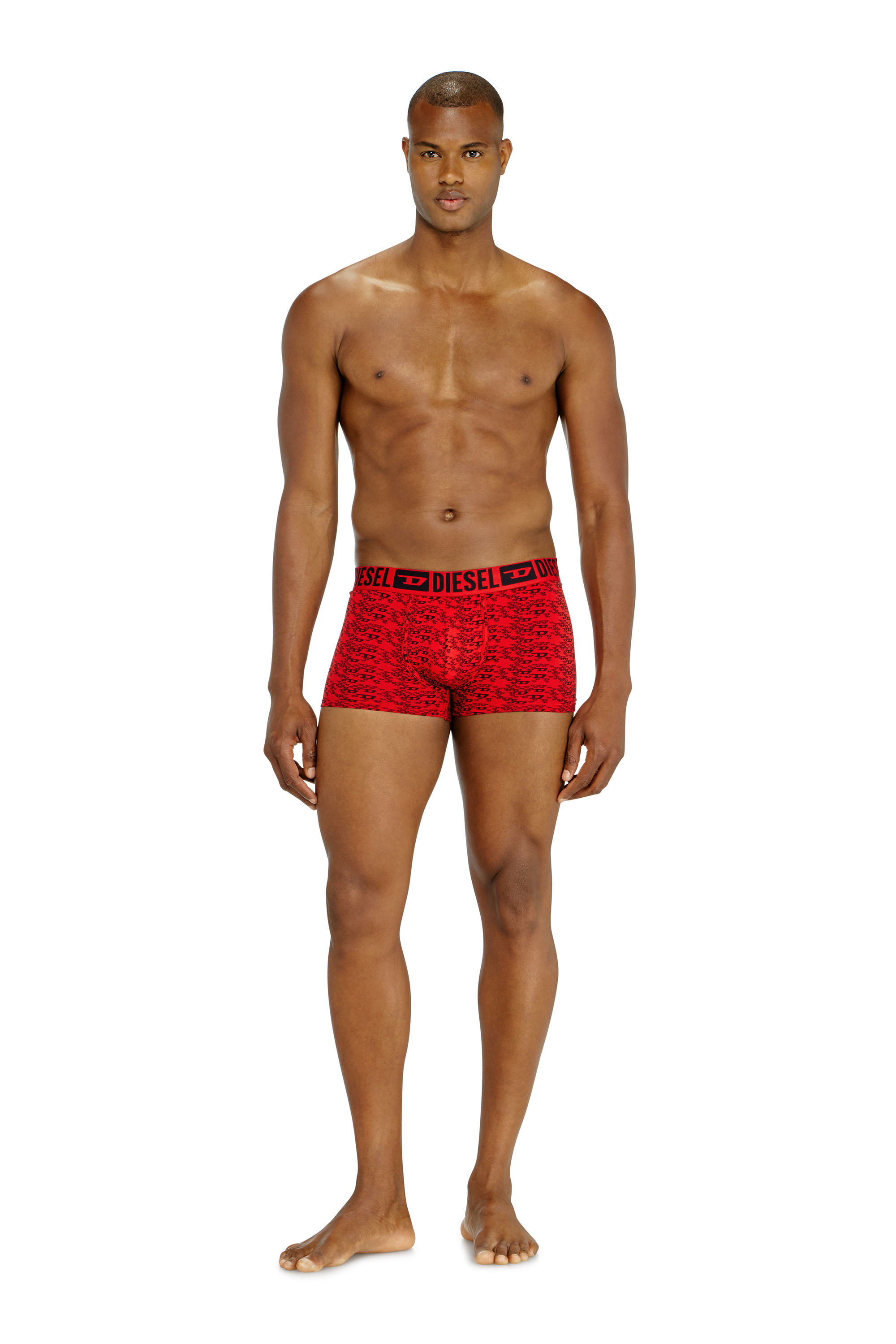 Diesel - MIKE-D-CORE-3PACK, Male's Set of three stretch cotton trunks with all-over print in Black/Red - 2