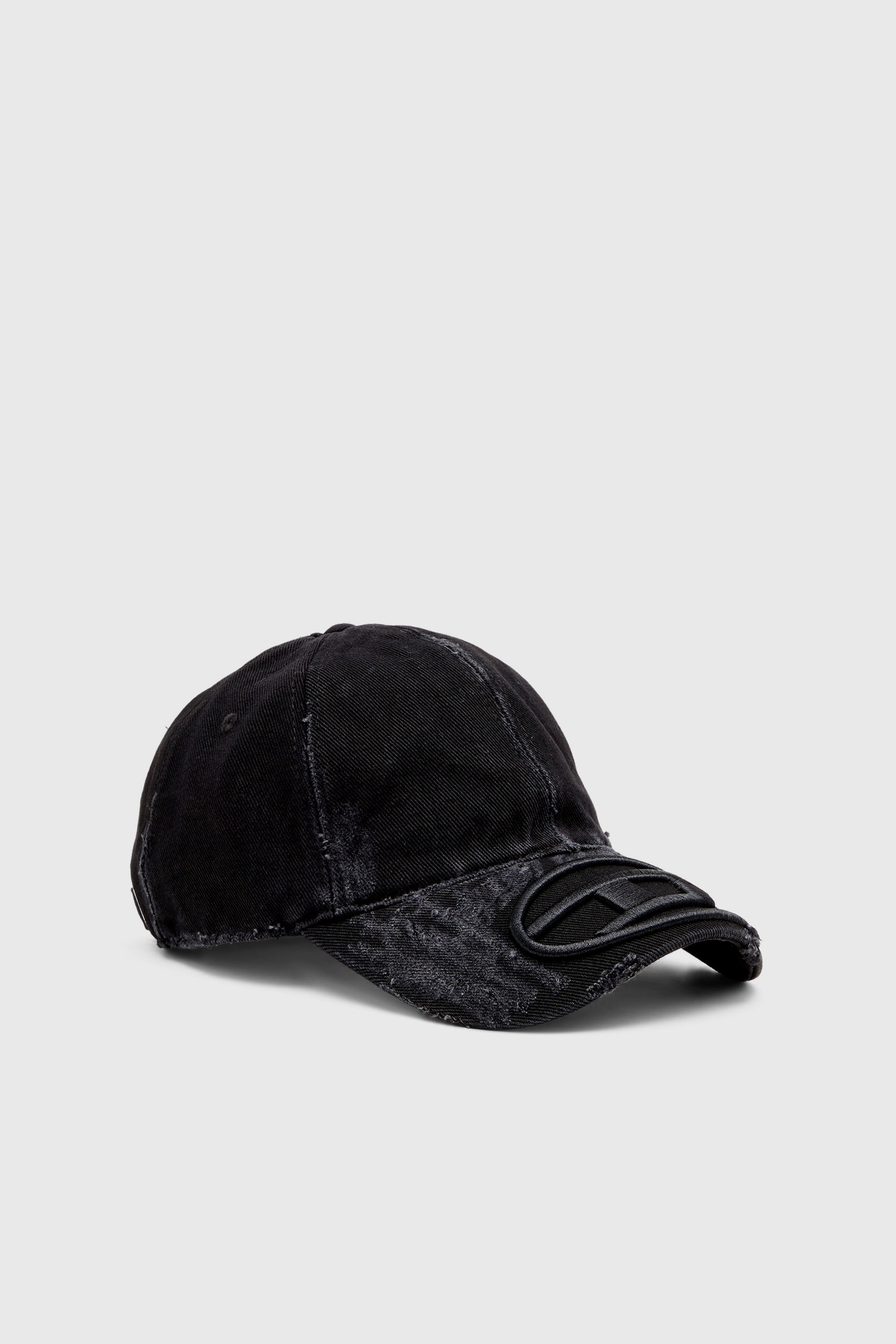 帽子 DIESEL Black damage cap Men's Distressed denim baseball cap | Black | Diesel US