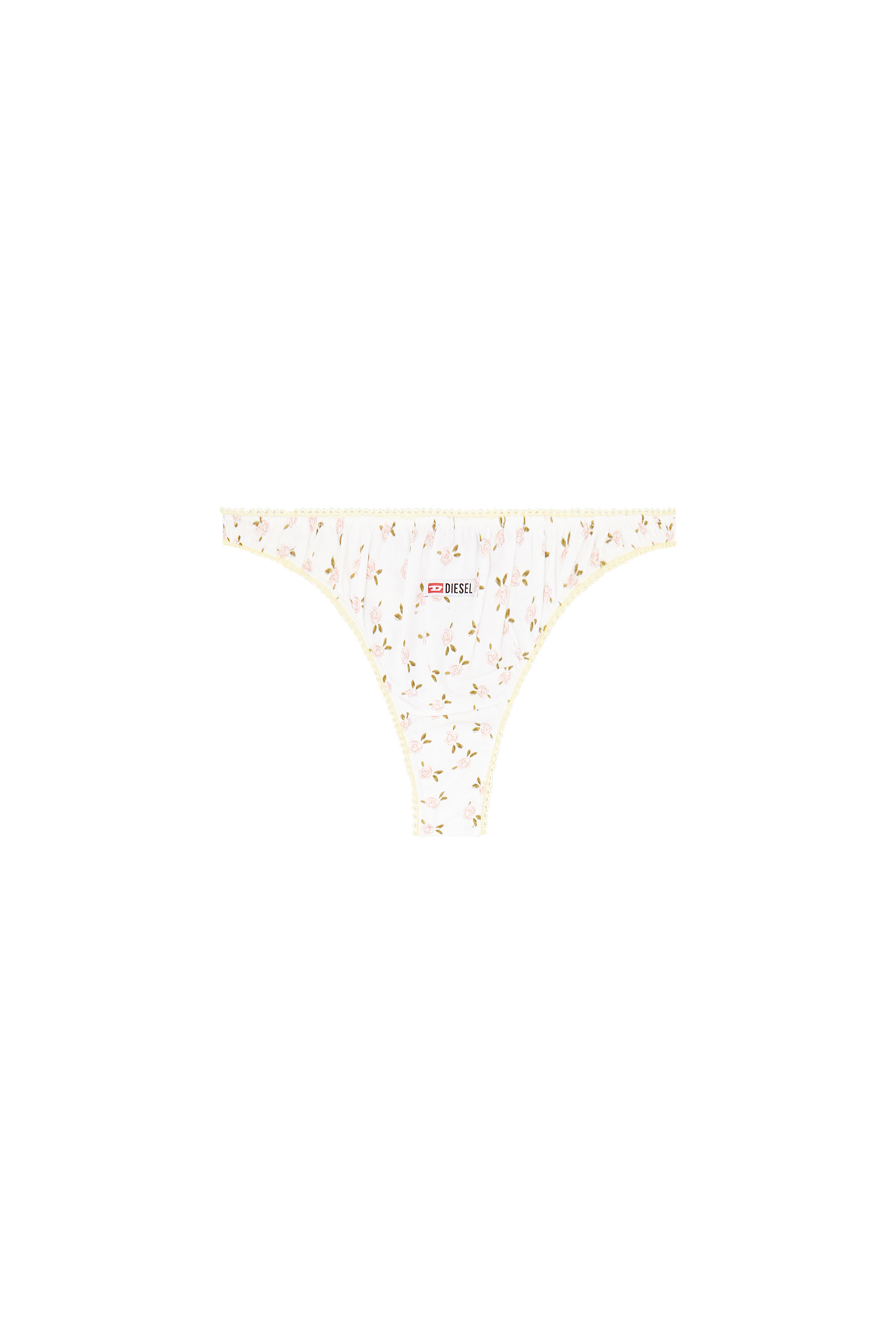 Diesel - ALEXIS-D-CORE, Female's Thong in cotton with all-over floral print in White - 3