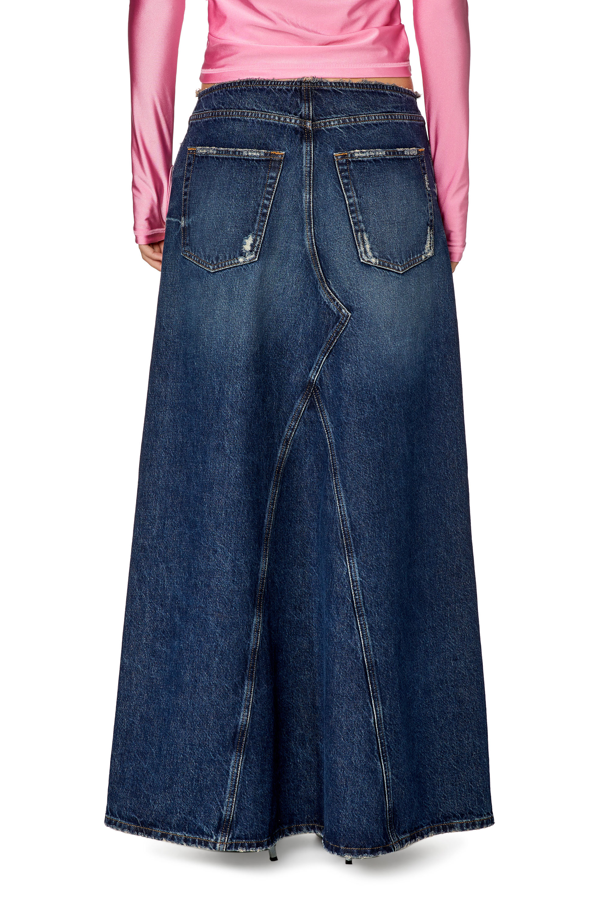 Women's Long skirt with cut-off waist | Blue | Diesel