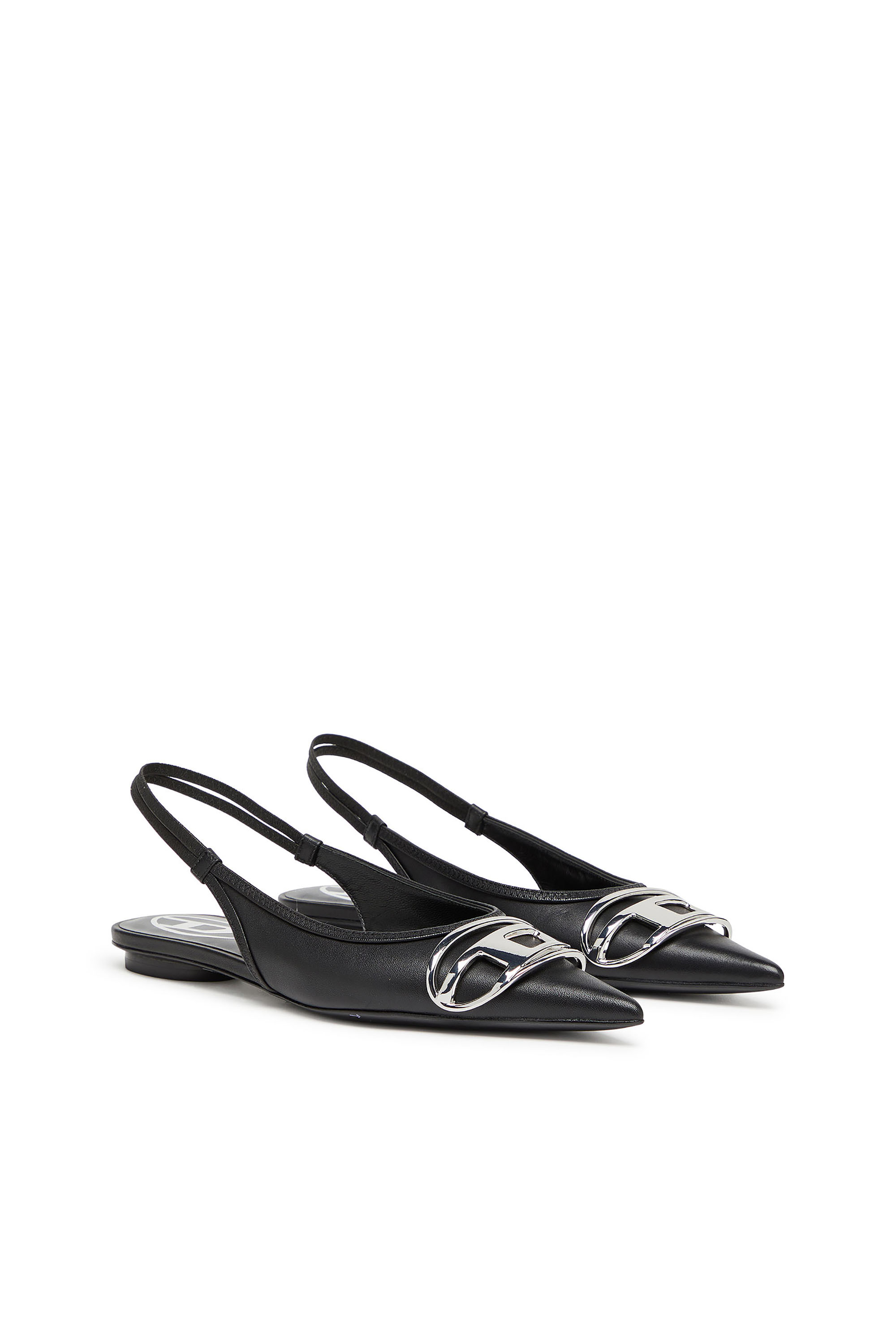 Diesel - D-VENUS SB BAL, D-Venus-Chaussures plates à brides en cuir nappa Femme in Noir - 2