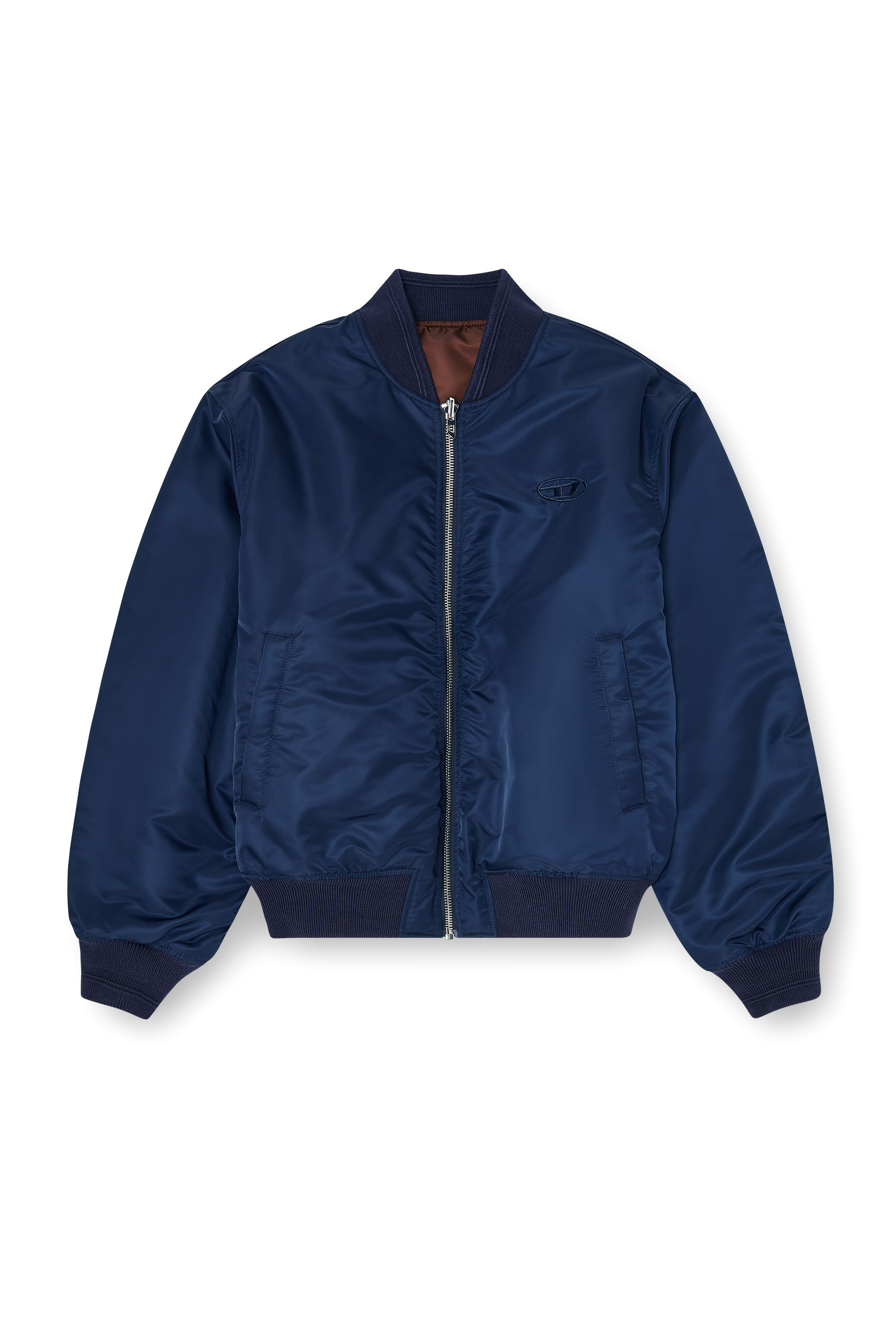 Diesel - W-TYPE-D1, Man's Padded bomber jacket with Oval D embroidery in Navy Blue - 2
