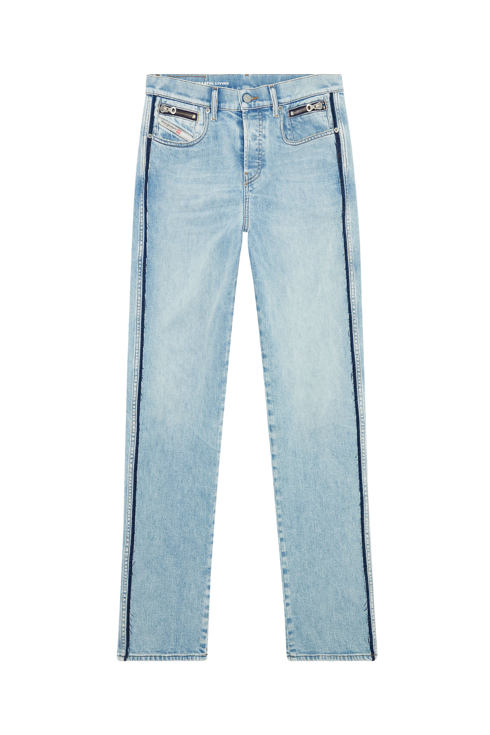 Diesel - Straight Jeans 2020 D-Viker 09F41, Man's Straight Jeans - 2020 D-Viker in Light Blue - 2
