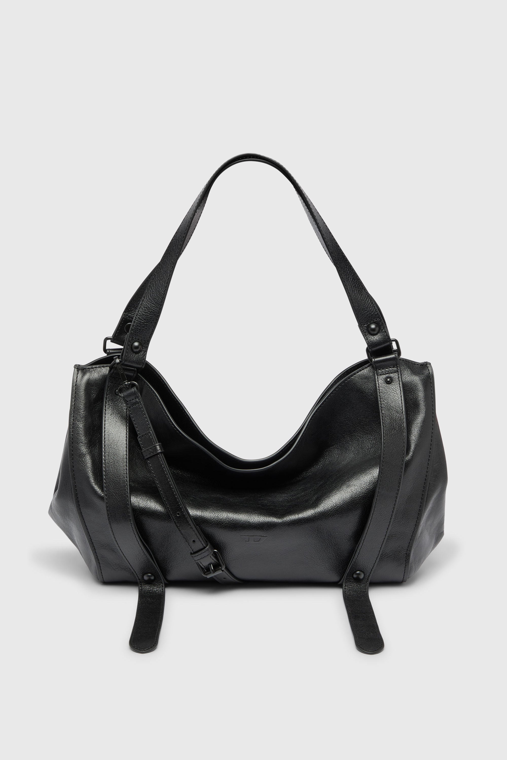 Diesel - D-ONE TOPHANDLE M, Unisex's D-One- Medium top-handle bag in leather in Black - 1
