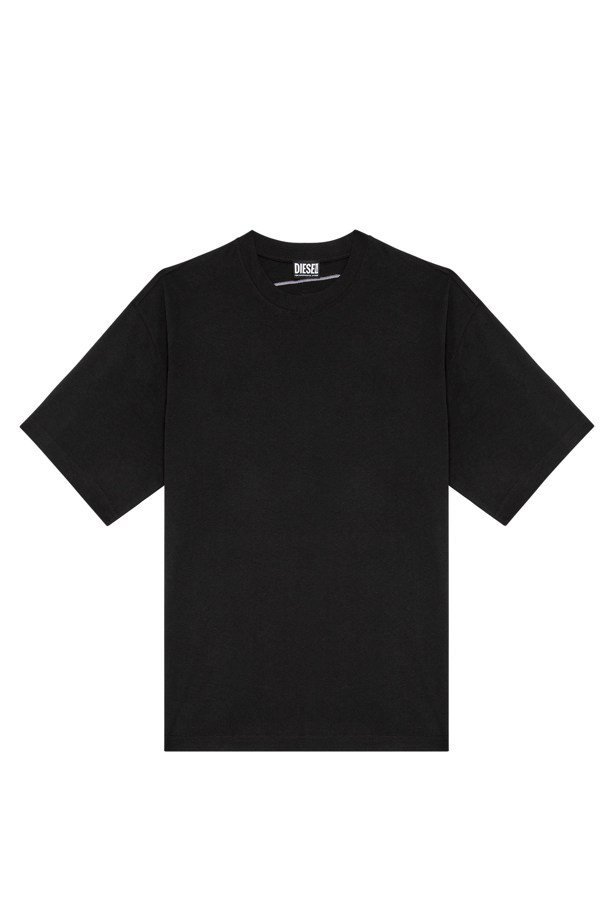 Diesel - T-BOGGY-MEGOVAL, Man's T-shirt with back maxi D logo in Black - 2