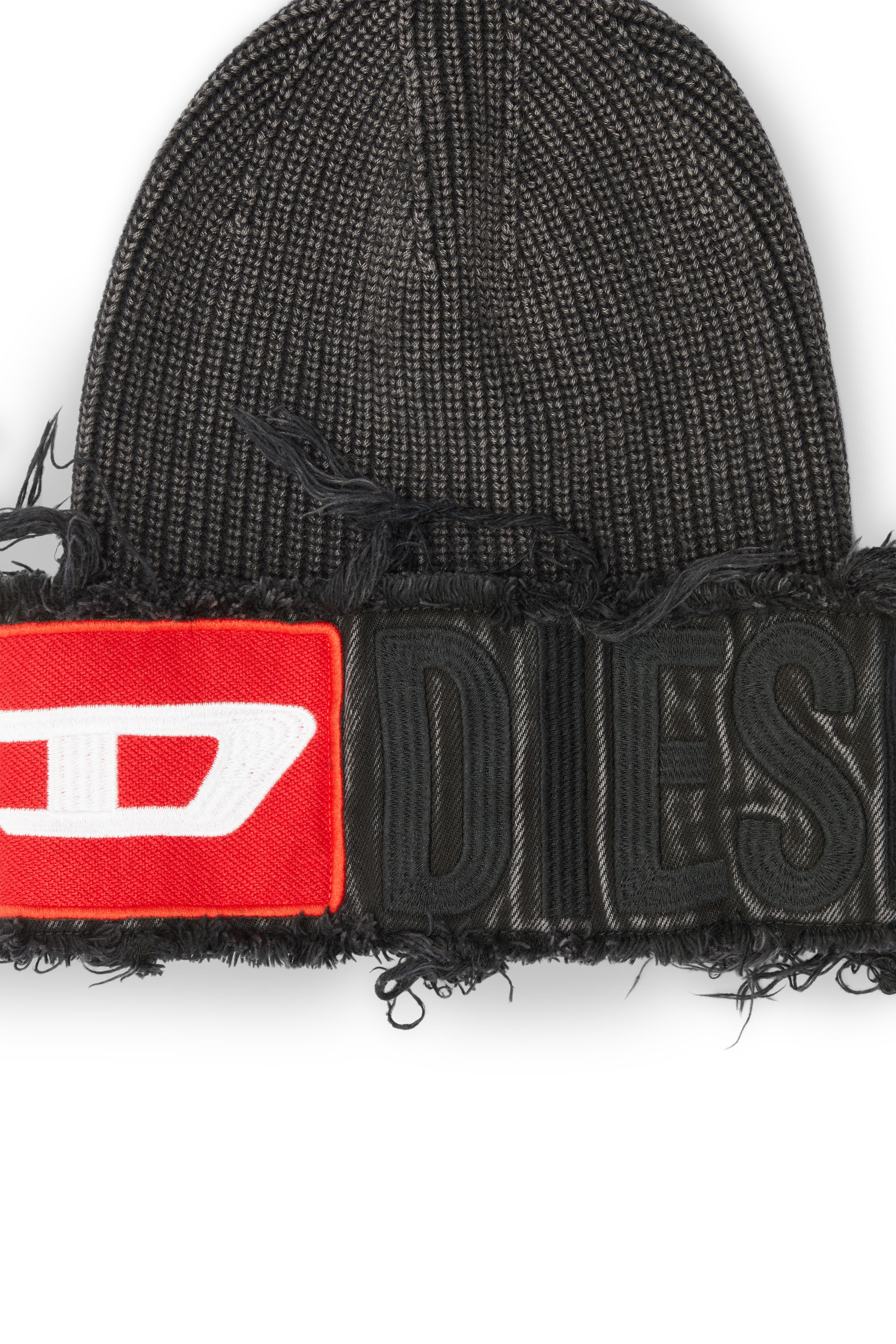 Diesel - K-FROK, Bonnet effet denim avec d&eacute;tail d'empi&egrave;cement audacieux Mixte in Noir - 3