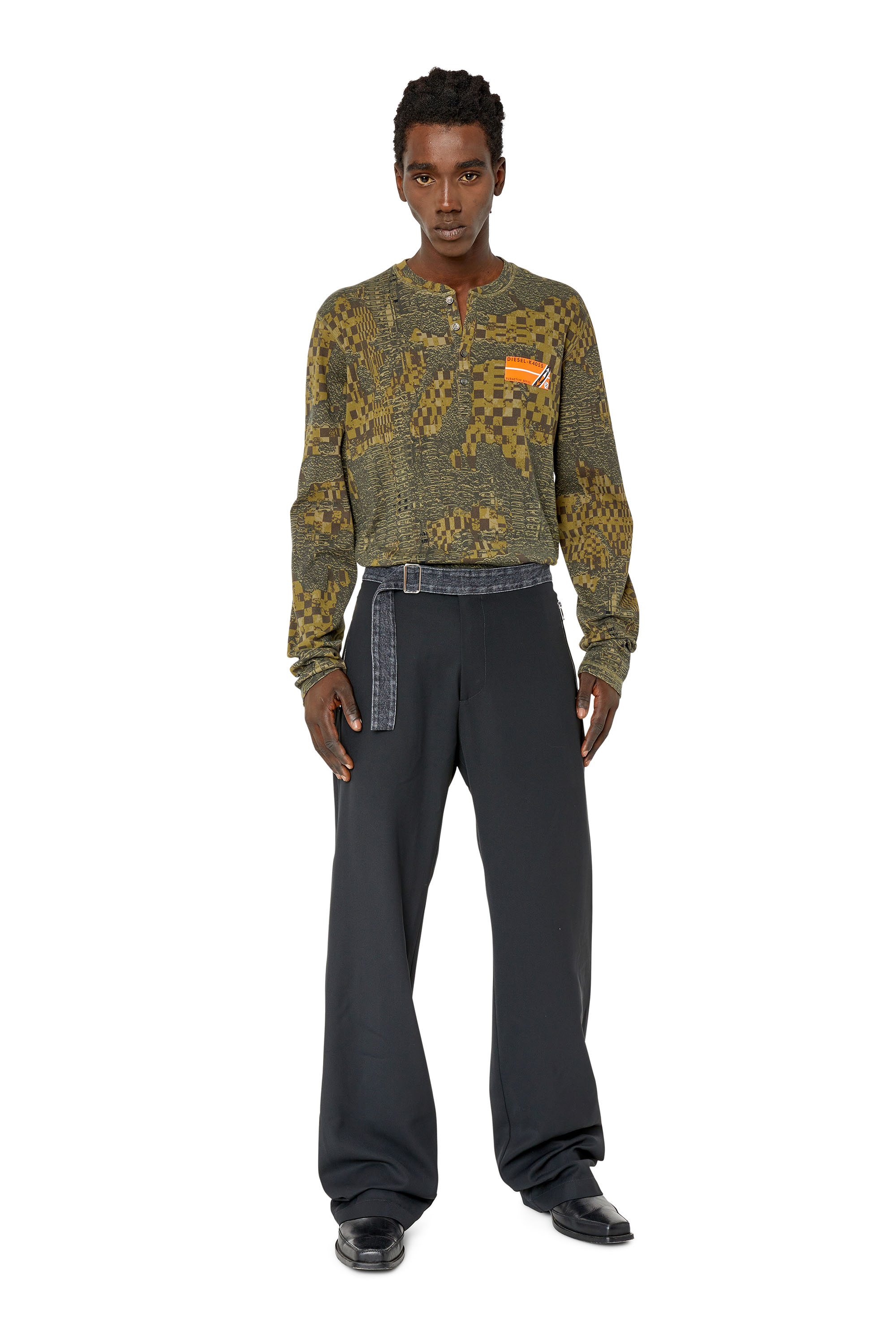 P-GOLD-A Man: Wool pants with denim waistband | Diesel