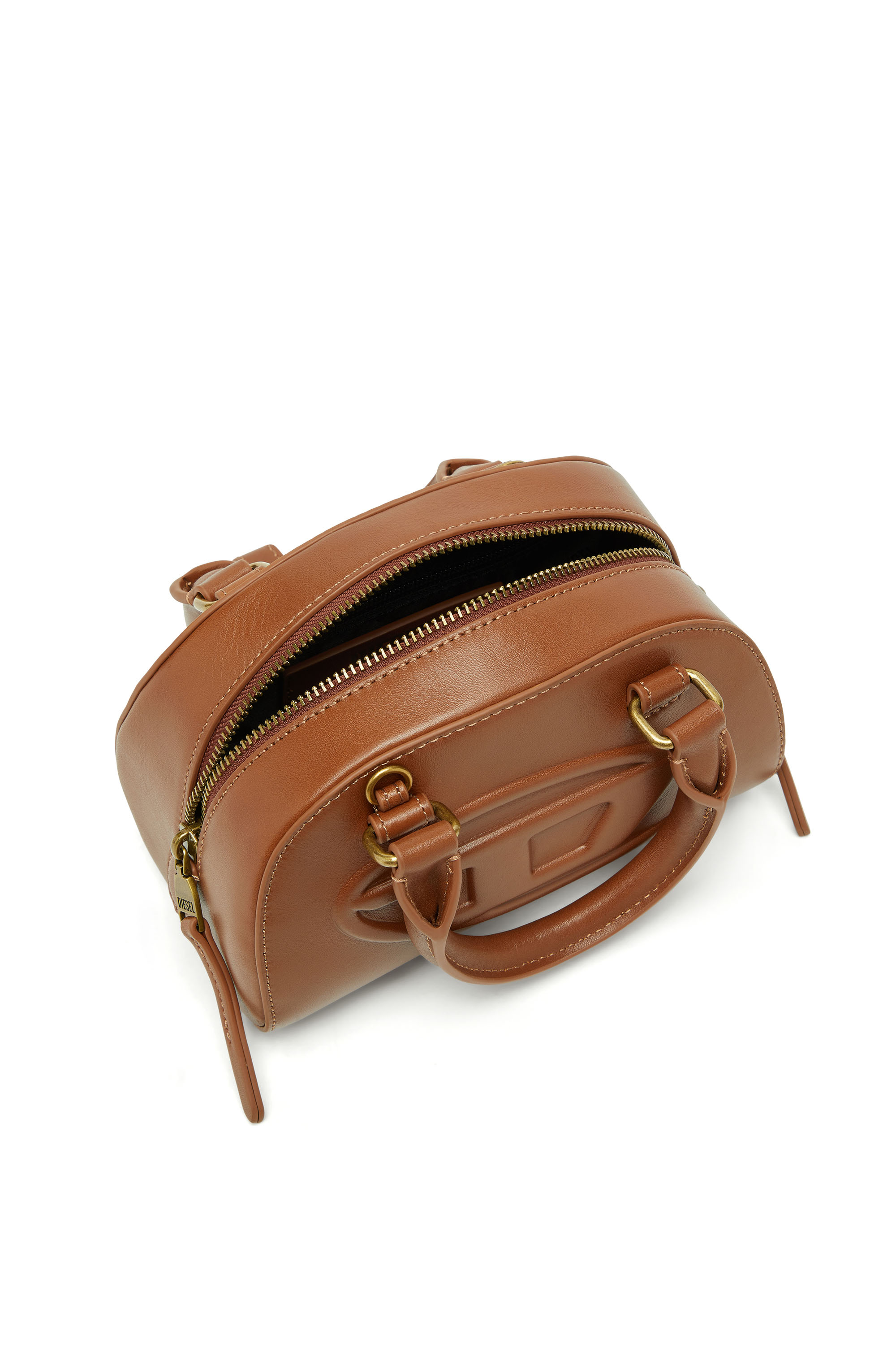 Diesel - 1DR DOME CROSSBODY, Female's 1DR Dome-Mini bowling bag in pull-up leather in Camel - 3