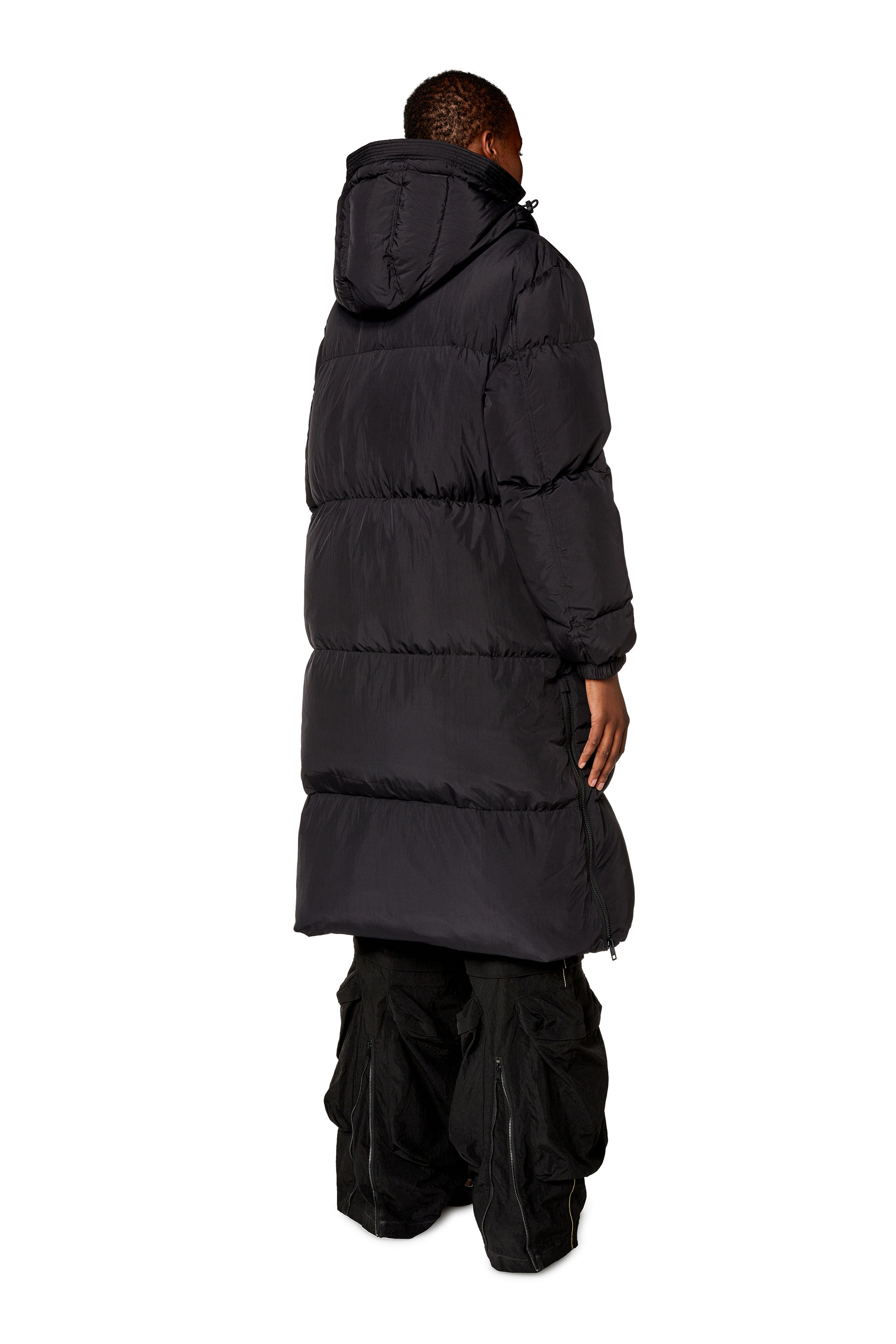 Women's Down coat in recycled nylon taslan | Black | Diesel