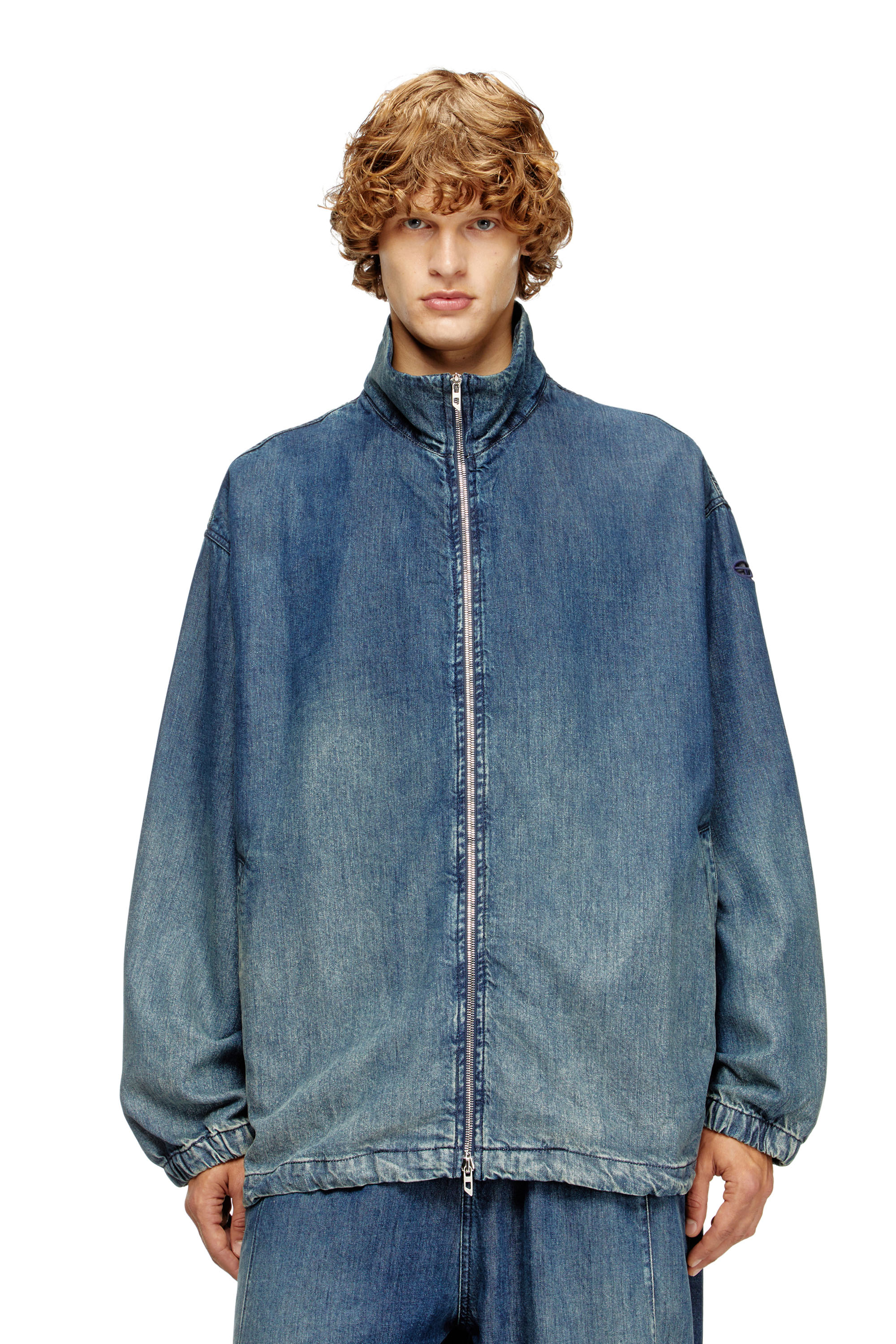Diesel - D-KRAP-S6, Veste zippée en denim fluide Homme in Bleu - 3