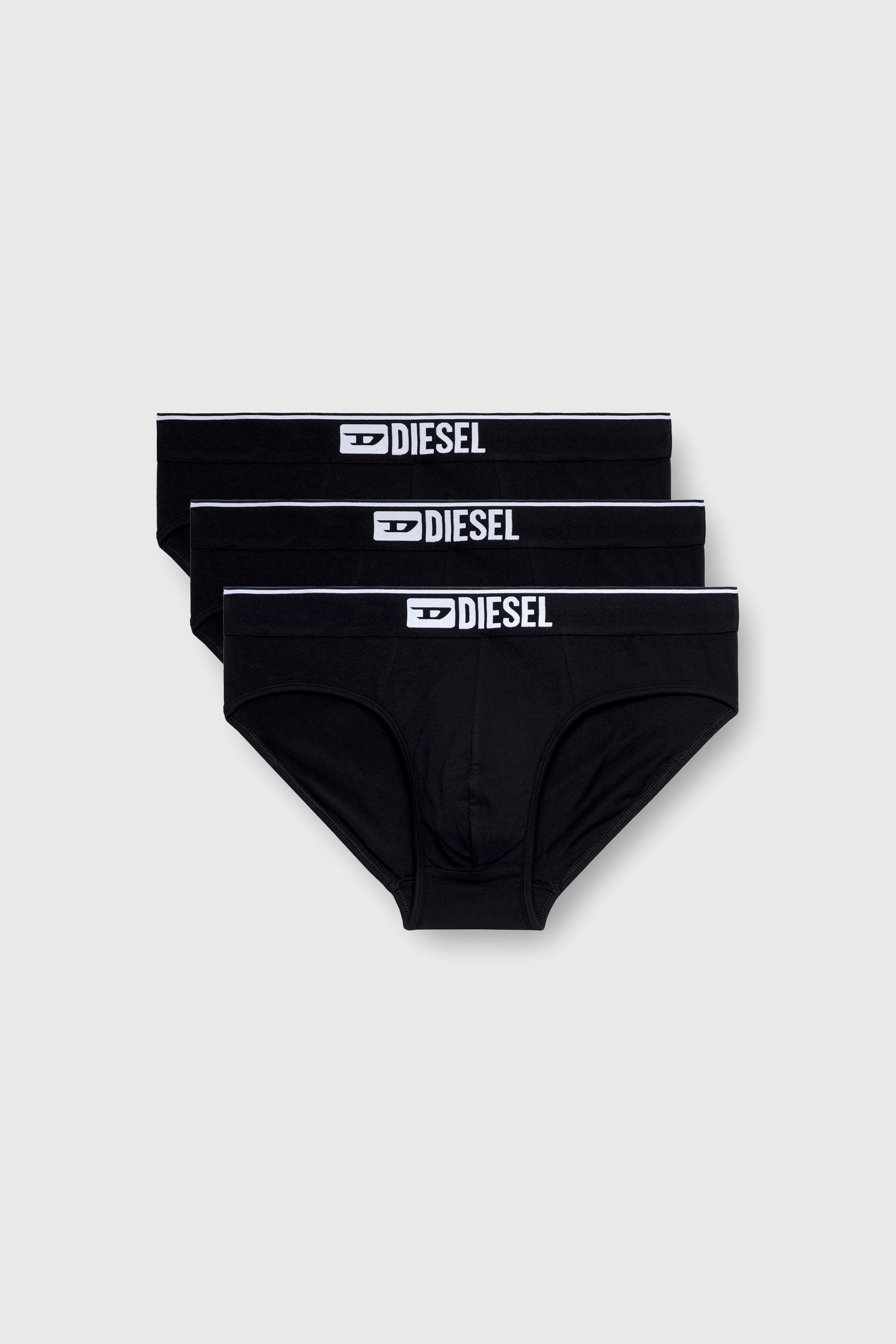 Diesel - UMBR-ANDRETHREEPACK, Male's Three-pack of plain logo briefs in Black - 1