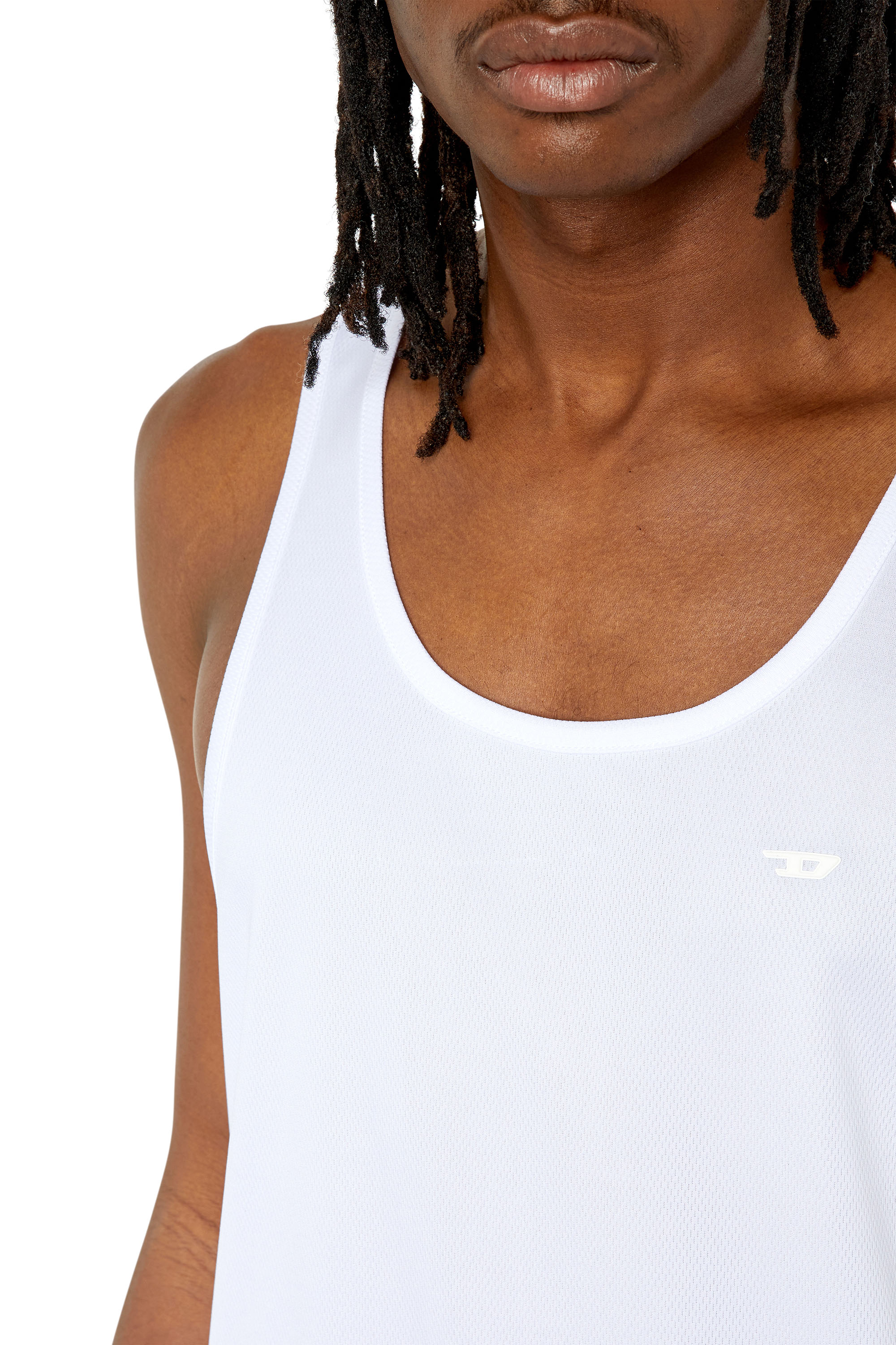 Diesel - AMST-KIERON-WT36, Camiseta con tirantes con logotipo grande Hombre in Blanco - 4