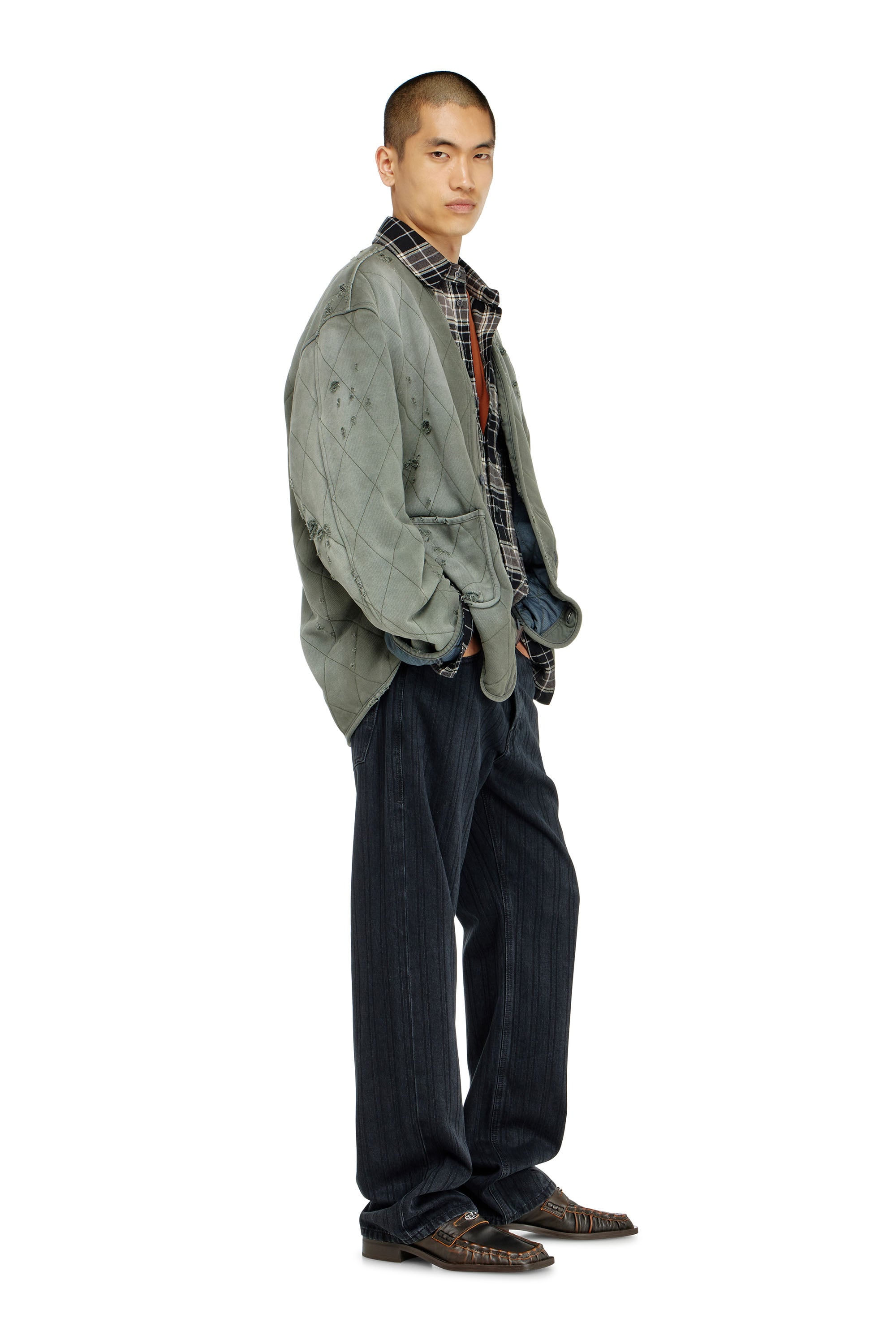 Diesel - Relaxed Jeans 1980 D-Eeper 09Q12 Hombre, Negro/Gris oscuro - 4