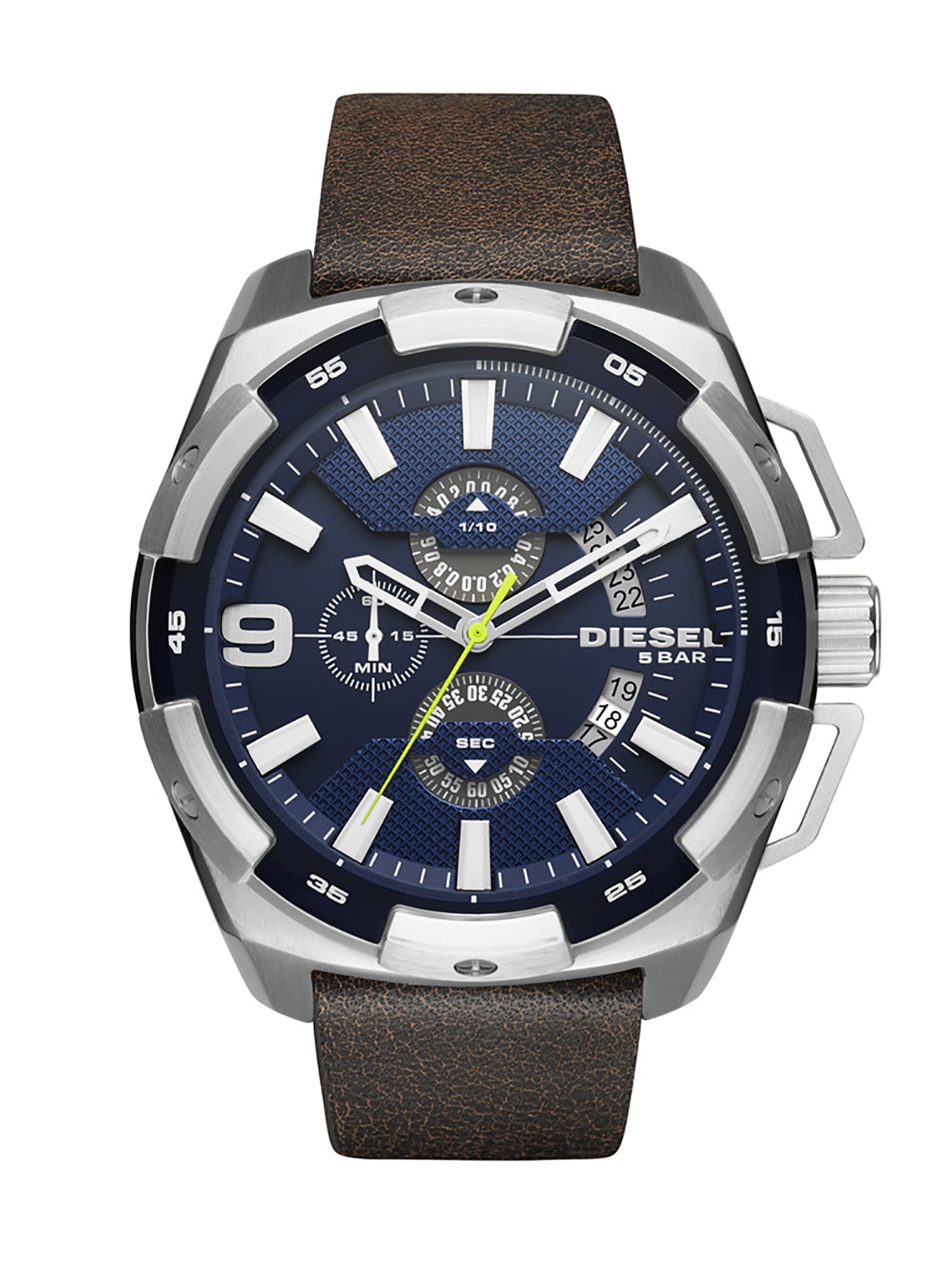 DZ4418 Man: Dark brown watch with blue dial | Diesel