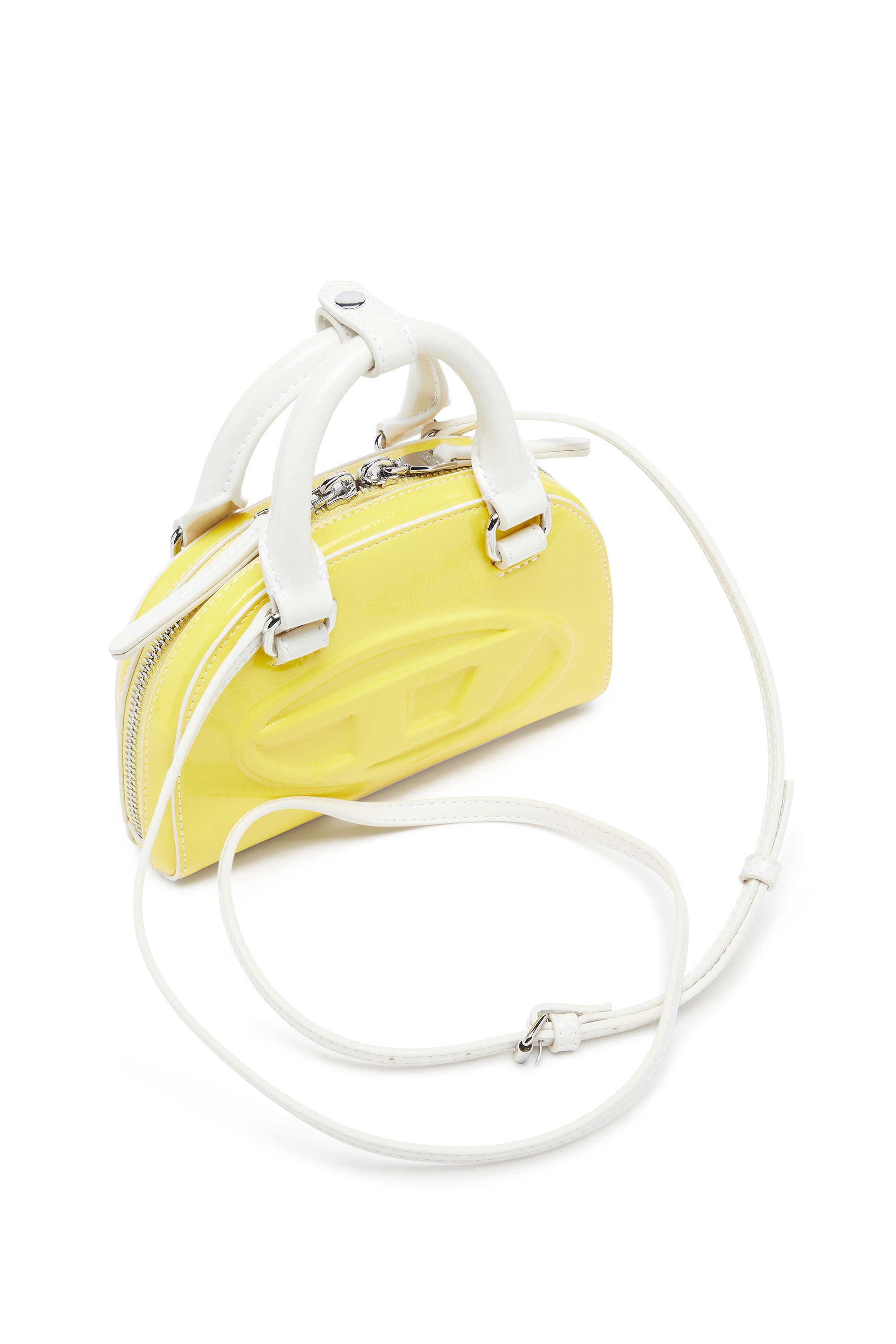 Diesel - 1DR DOME CROSSBODY XS, 1DR Dome-Bolso bandolera mini con efecto naplak Mujer in Amarillo - 5