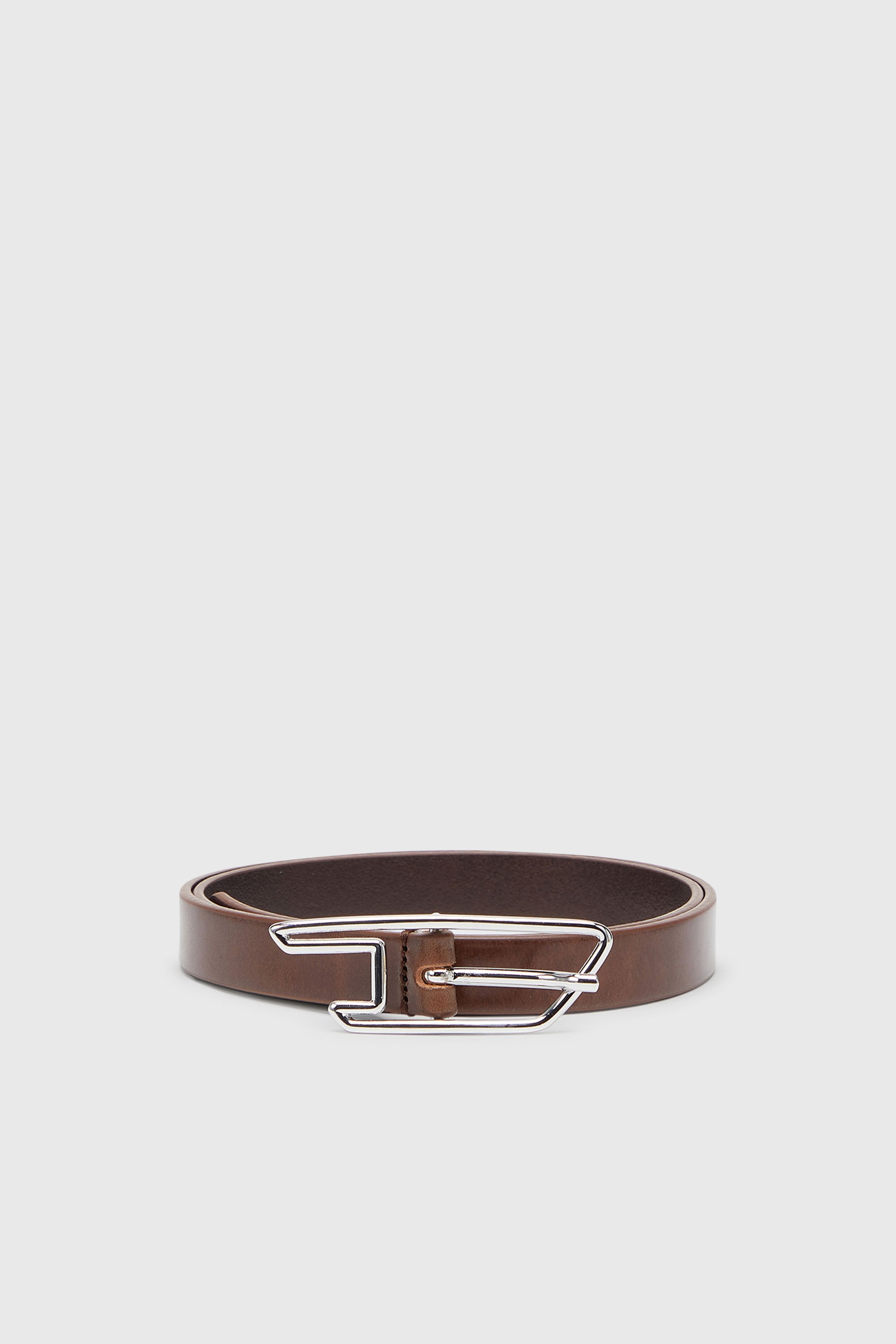 Diesel - B-D LINE W 20, Cintur&oacute;n 2 cm en piel pull-up con hebilla en D Mujer in Marr&oacute;n - 1