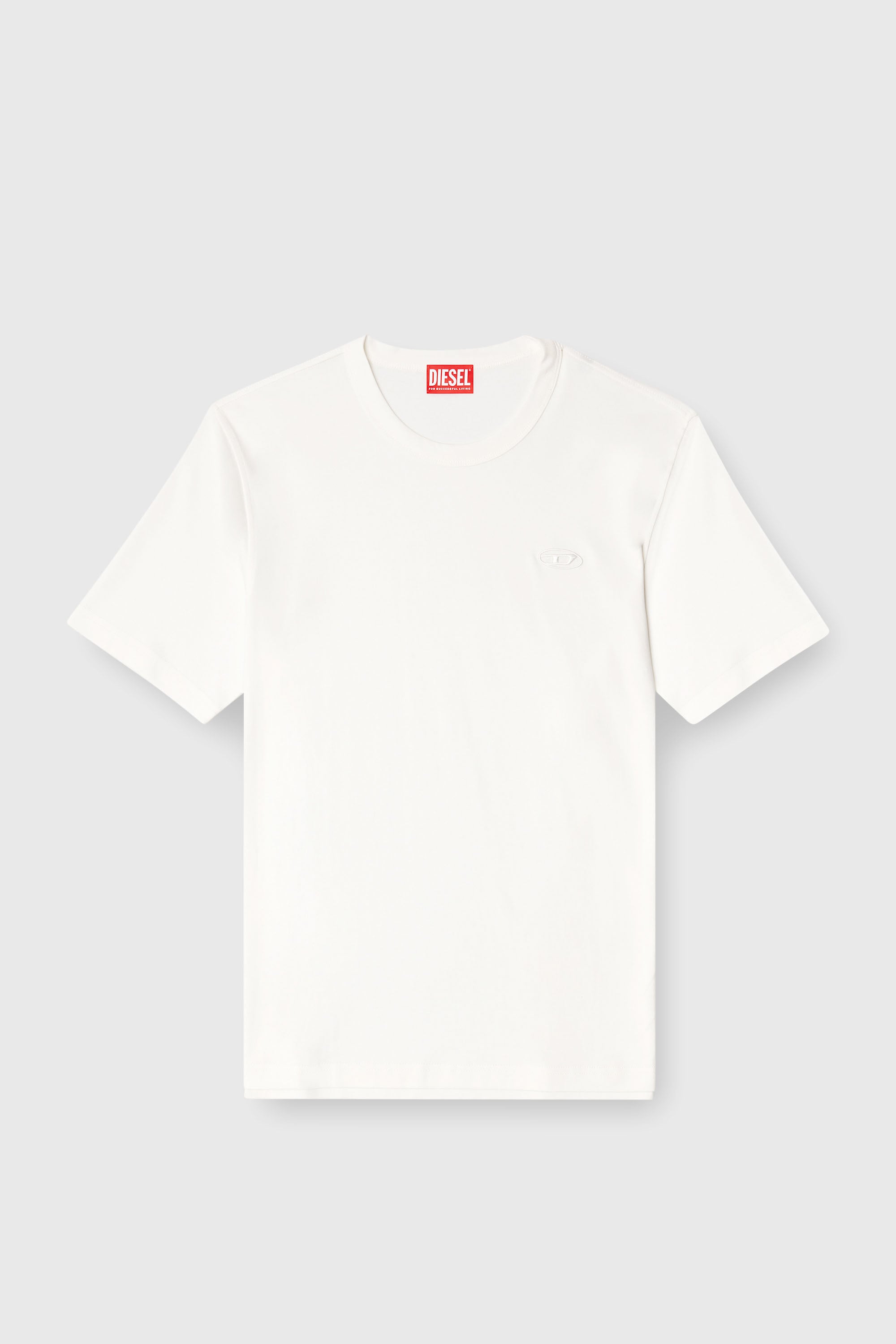 Diesel - T-ADJUST-SLITS-R17, Man's T-shirt with tonal logo embroidery in White - 2