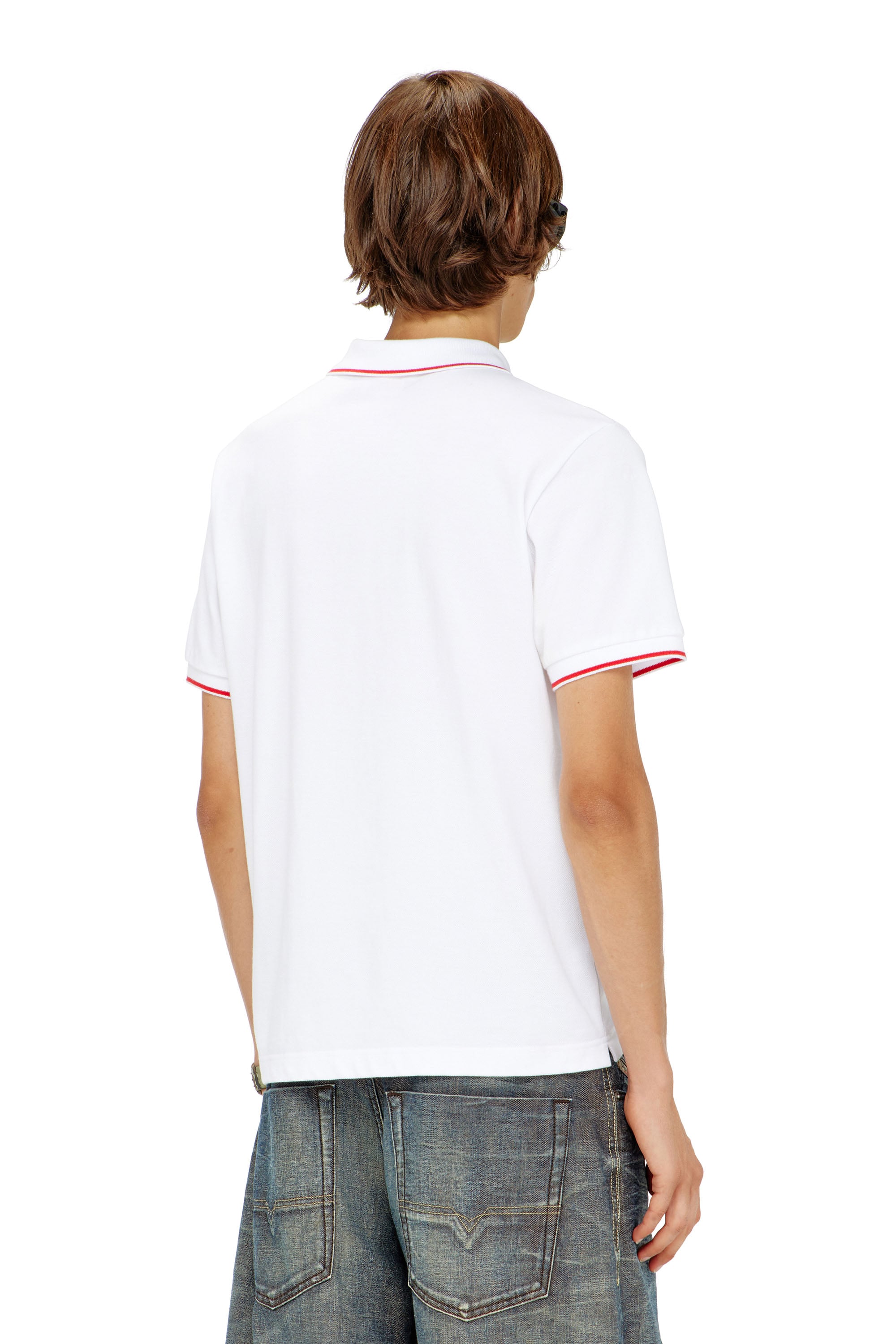 Diesel - T-FERRY-MICRODIV, Male's Polo shirt with micro Diesel embroidery in White - 2