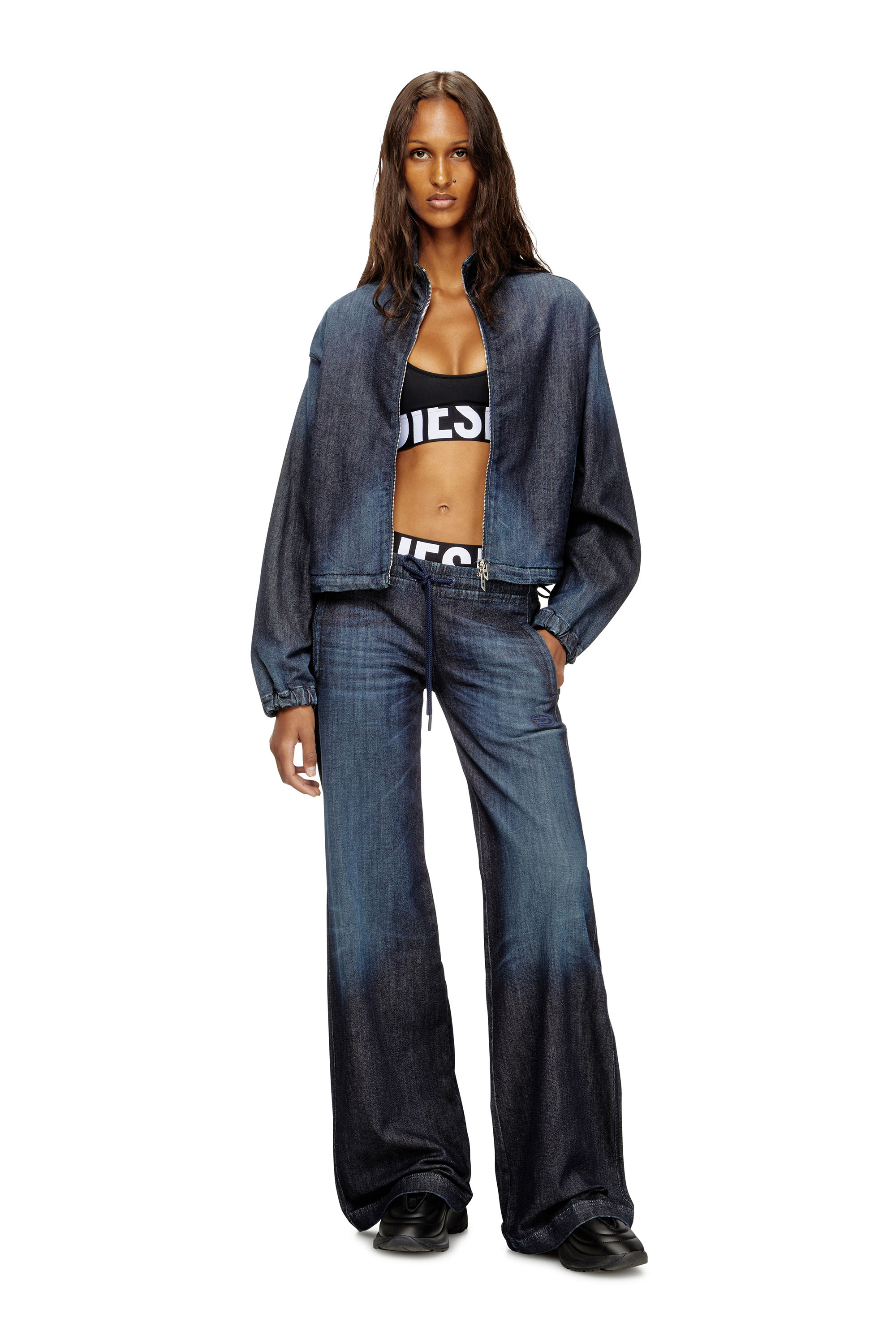 Diesel - ALLISON-D-POP, Brassi&egrave;re de sport en microfibre avec logo tronqu&eacute; Femme in Noir - 4