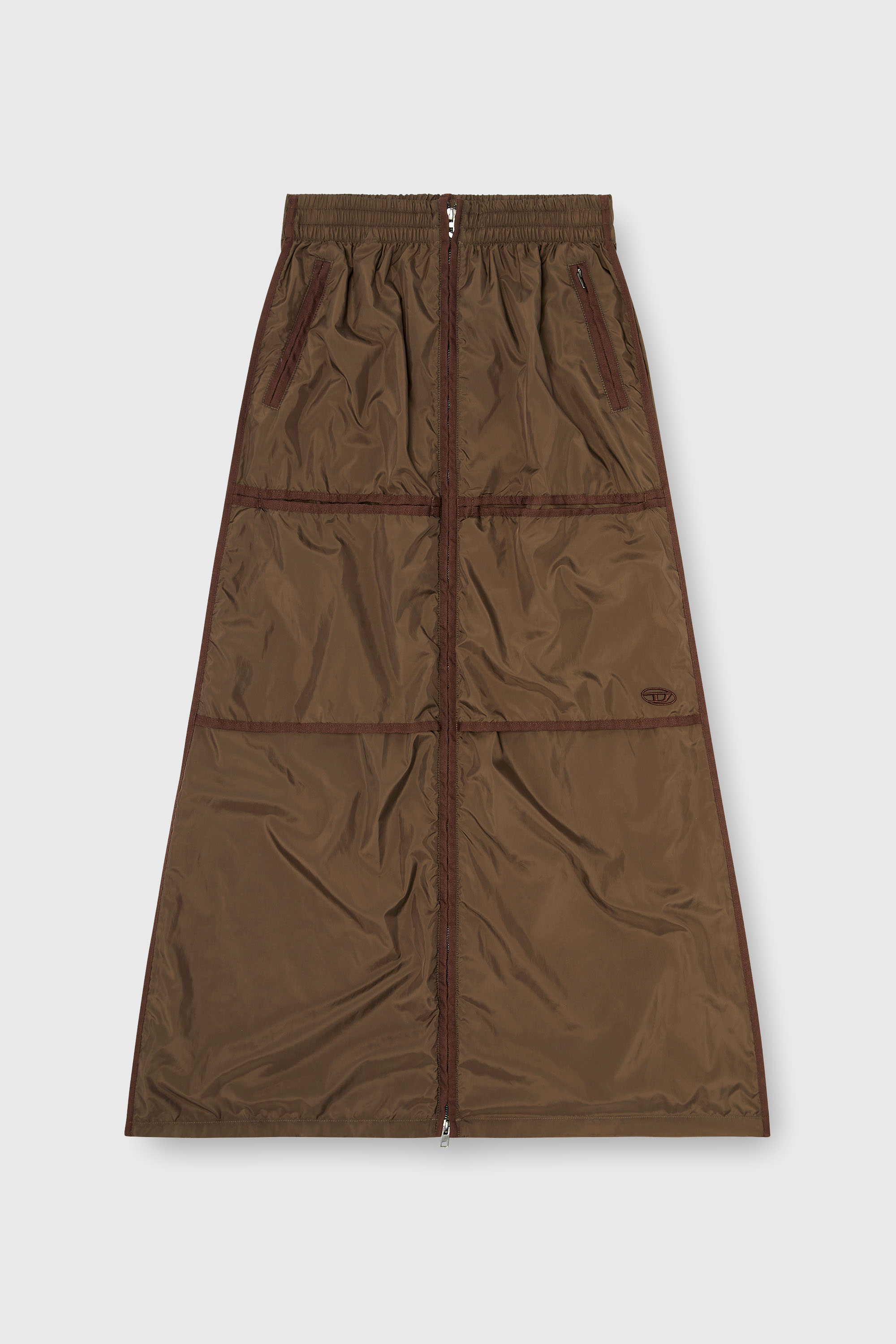 Diesel - O-HYTON, Female's Windbreaker maxi skirt with front zip in Brown - 2