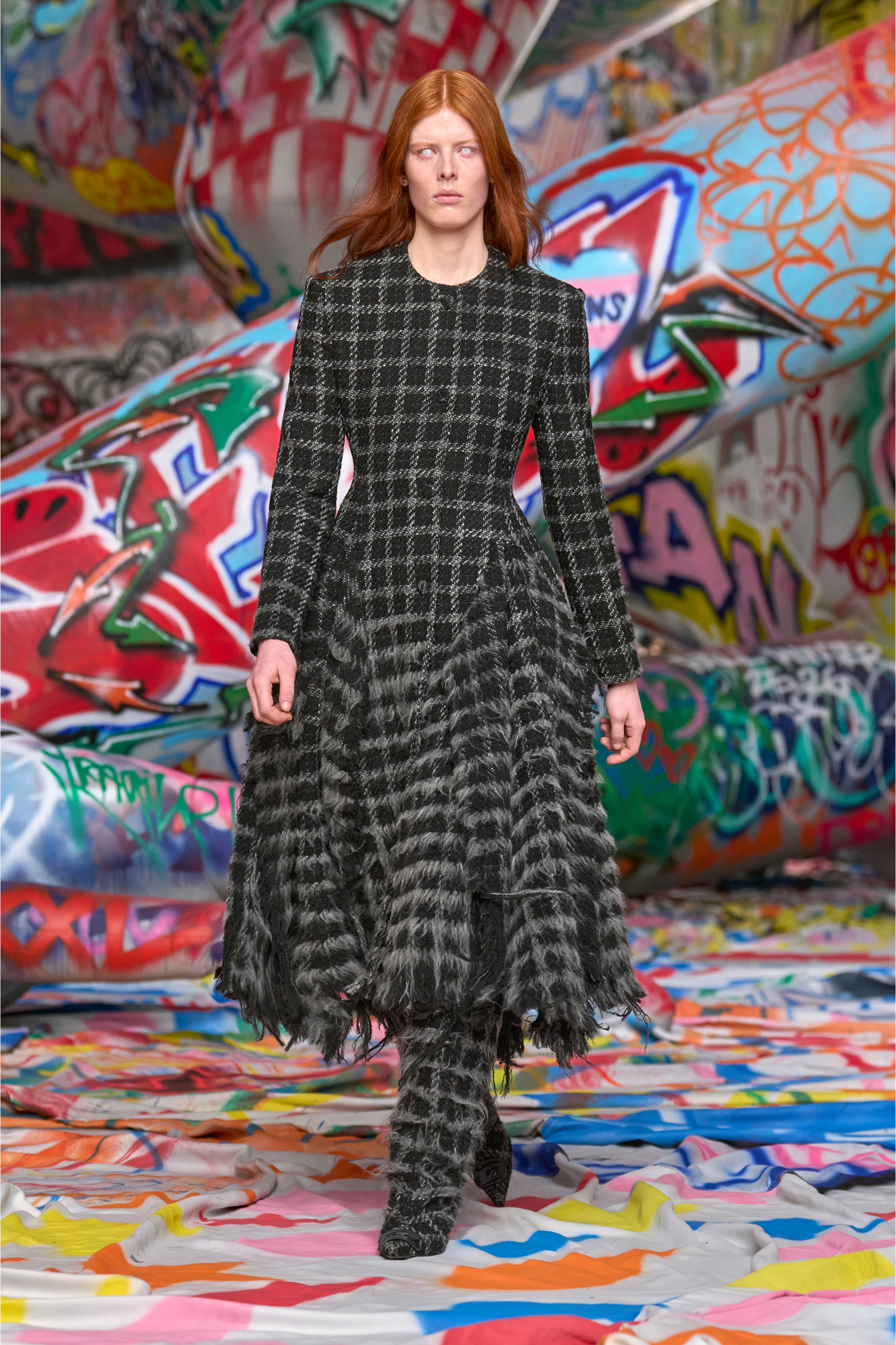 Diesel - G-ABRIE, Abrigo de bouclé con dobladillo deshilachado Mujer in Negro - 6