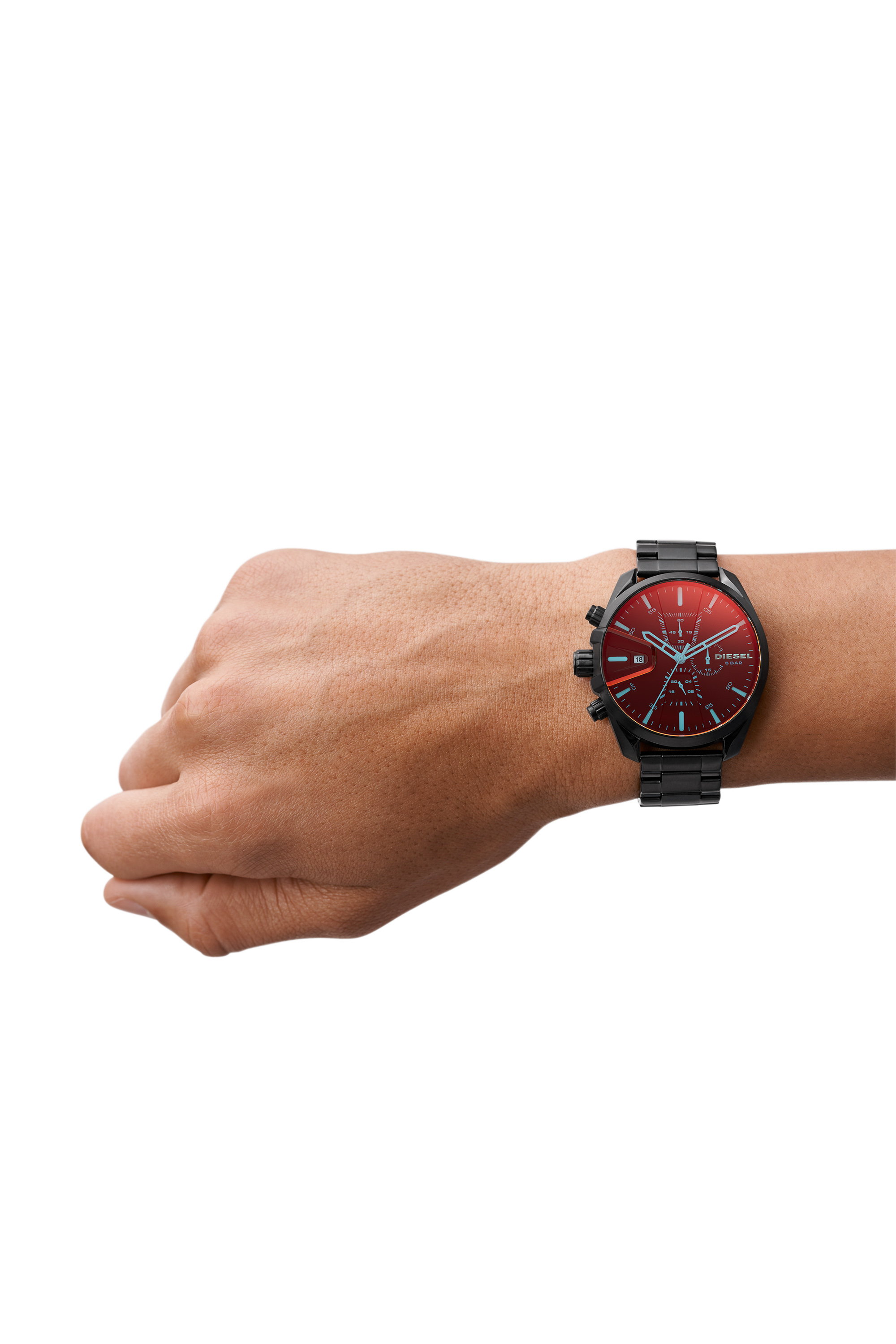 Diesel - DZ4489, Man's MS9 chronograph watch in black stainless steel in Black - 3