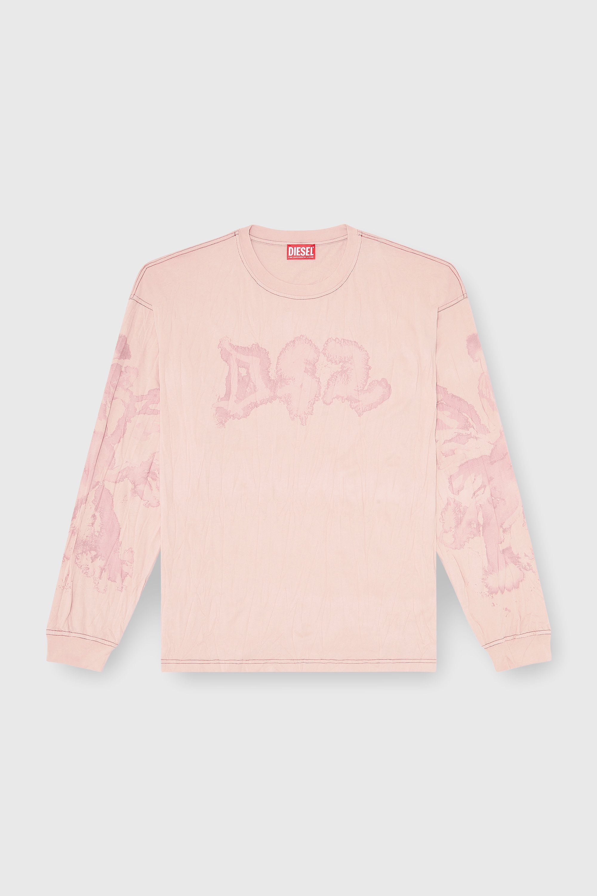 Diesel - T-BOXT-LS-AA4, Man's Relaxed long sleeve tee with blotched print in Pink - 2
