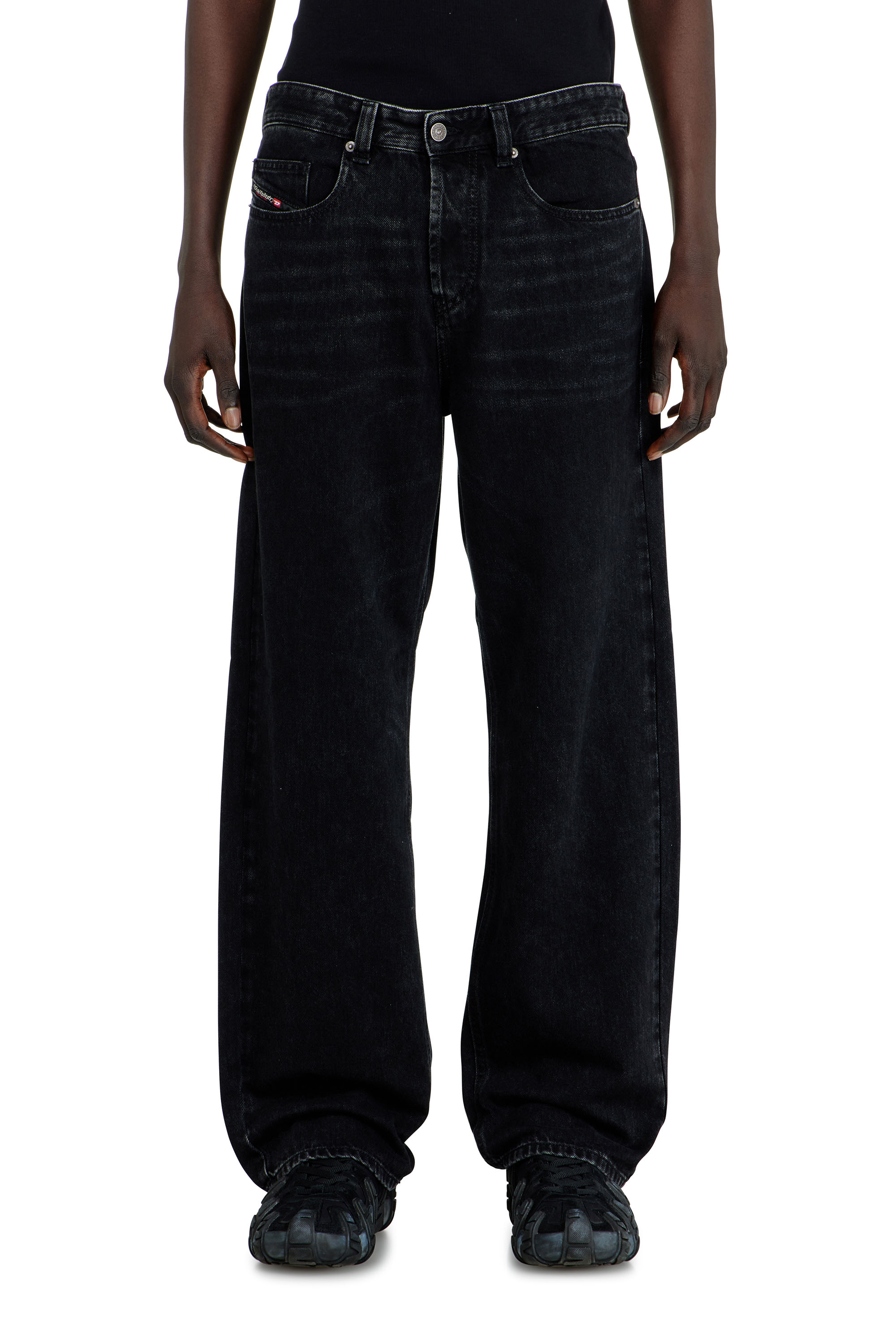 Diesel - Relaxed Jeans 2001 D-Macro 09P09 Hombre, Negro/Gris oscuro - 4