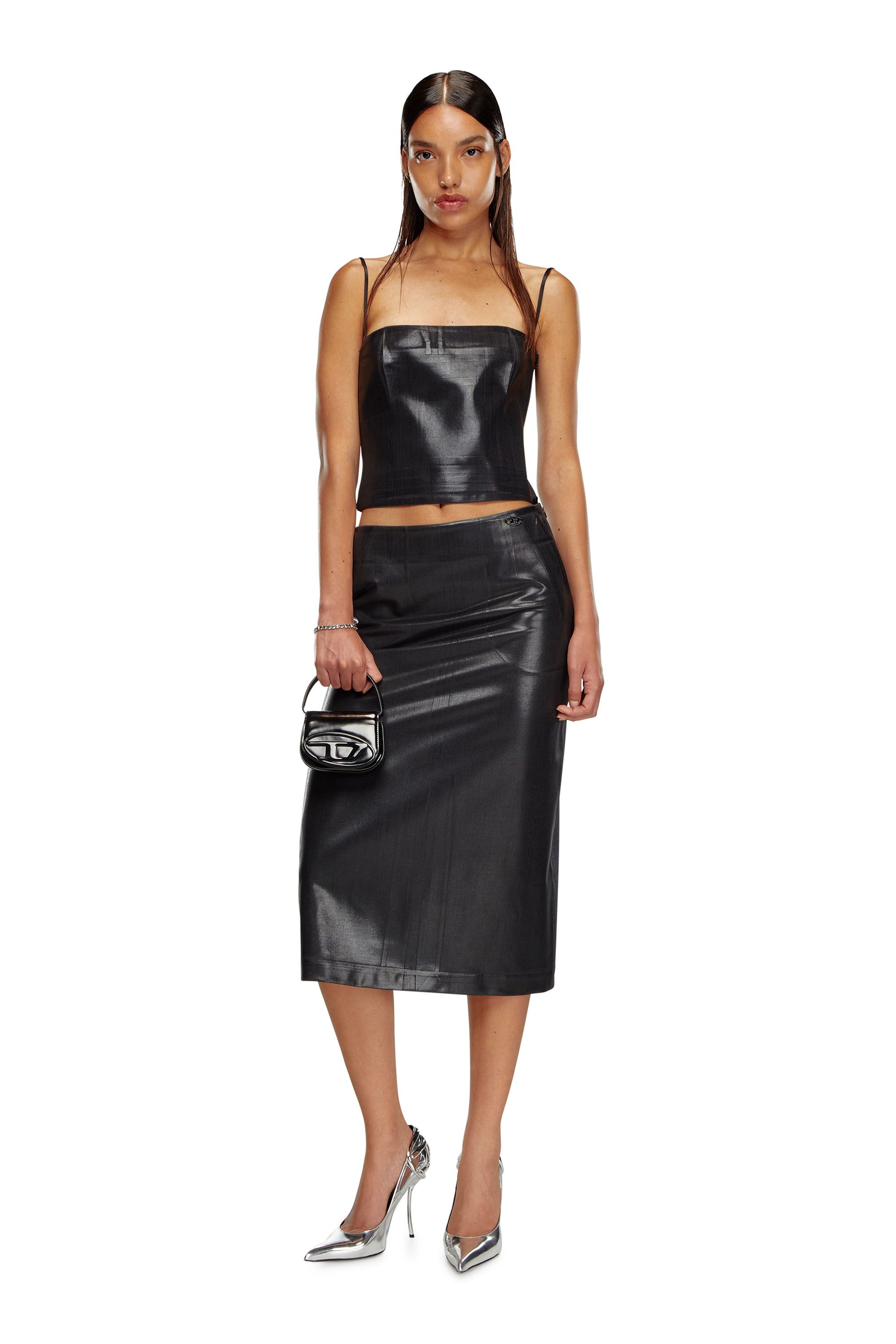 Diesel - 1DR-XS-S, Woman's 1DR-XS-S-Iconic mini bag in mirrored leather in Black - 2