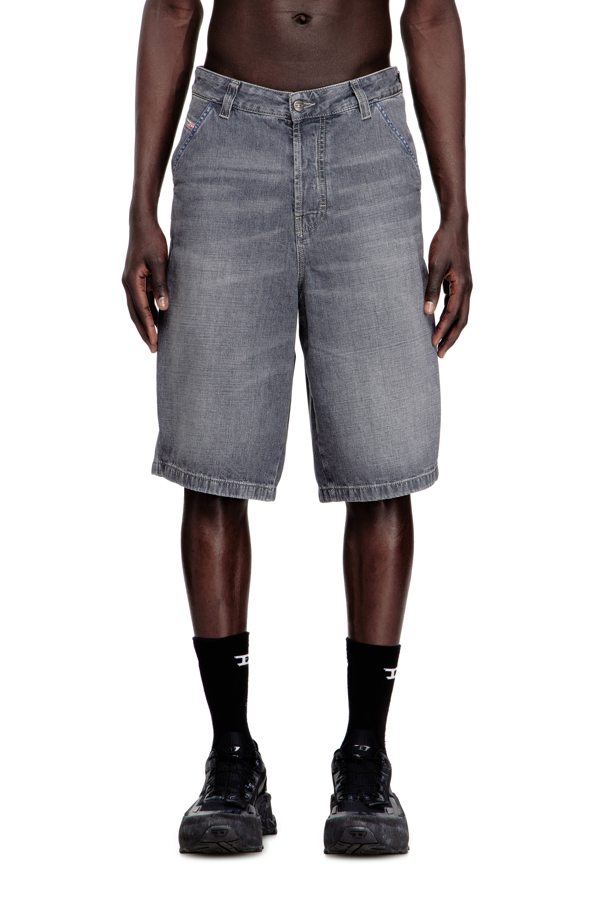 Diesel - D-LIVERY-W-SHORT, Male's Relaxed-fit denim shorts in Grey - 1