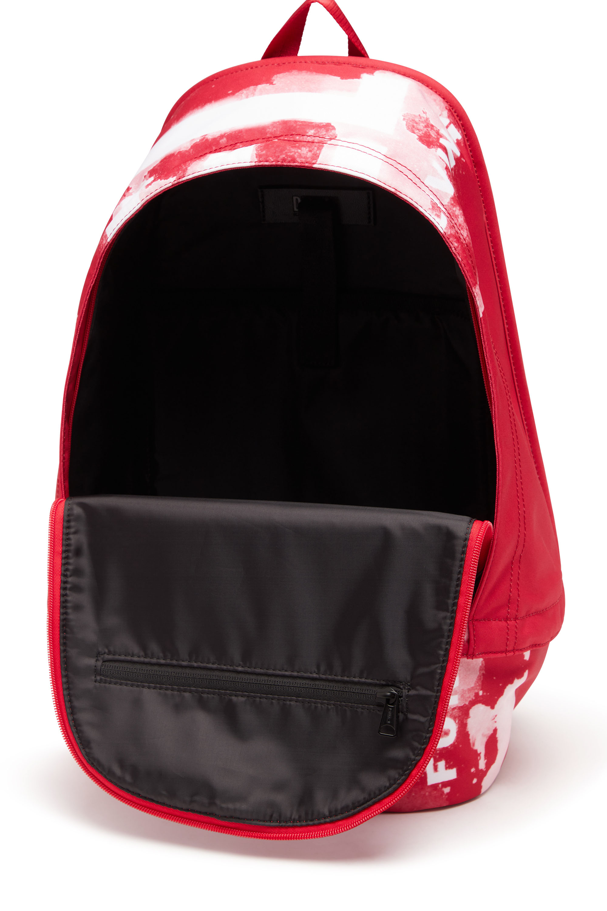 Diesel - RAVE BACKPACK X, Man's Rave Backpack X - Backpack in logo-printed fabric in Red - 3