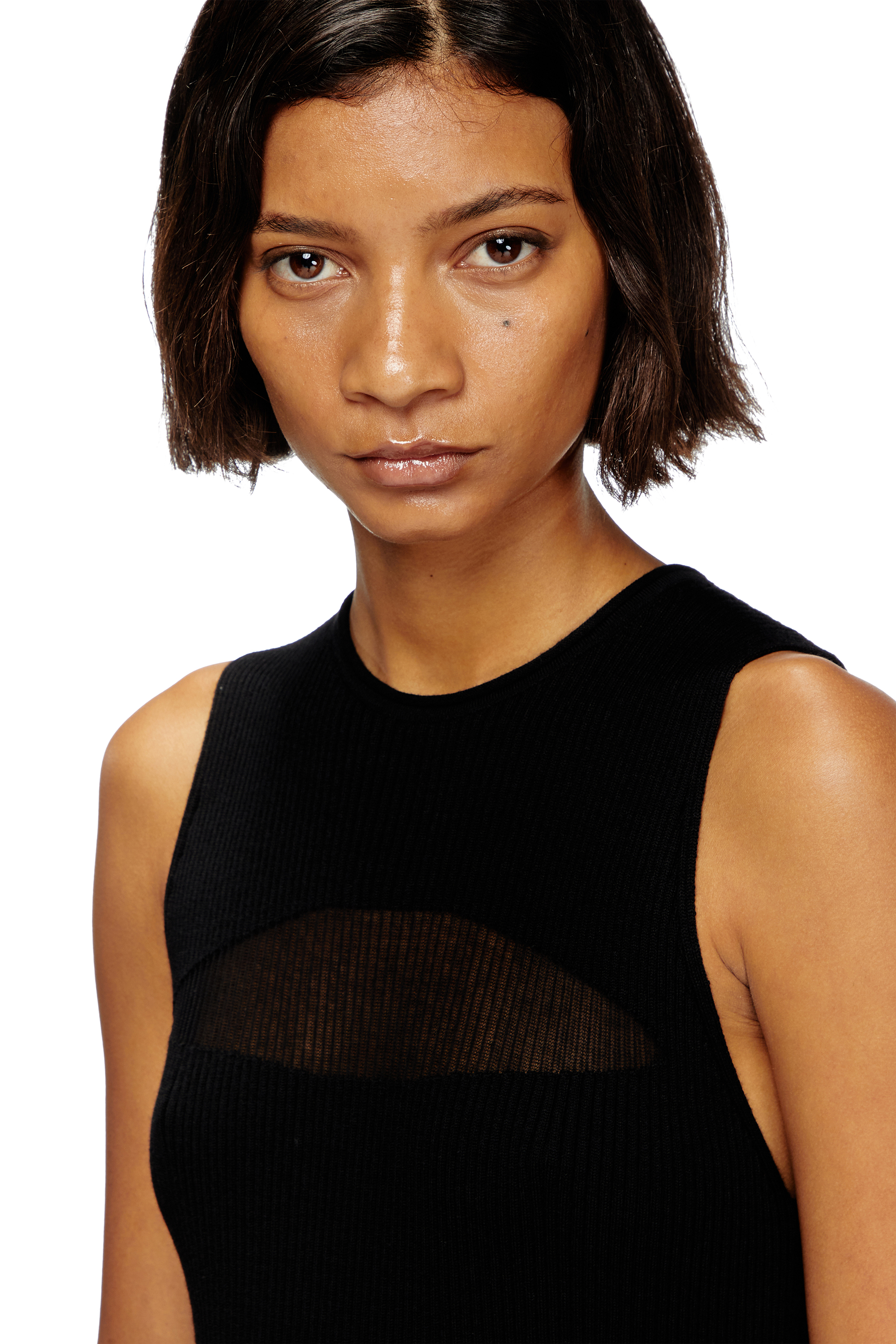 Diesel - M-SLENDER, Female's Crew-neck sleeveless dress in Black - 4