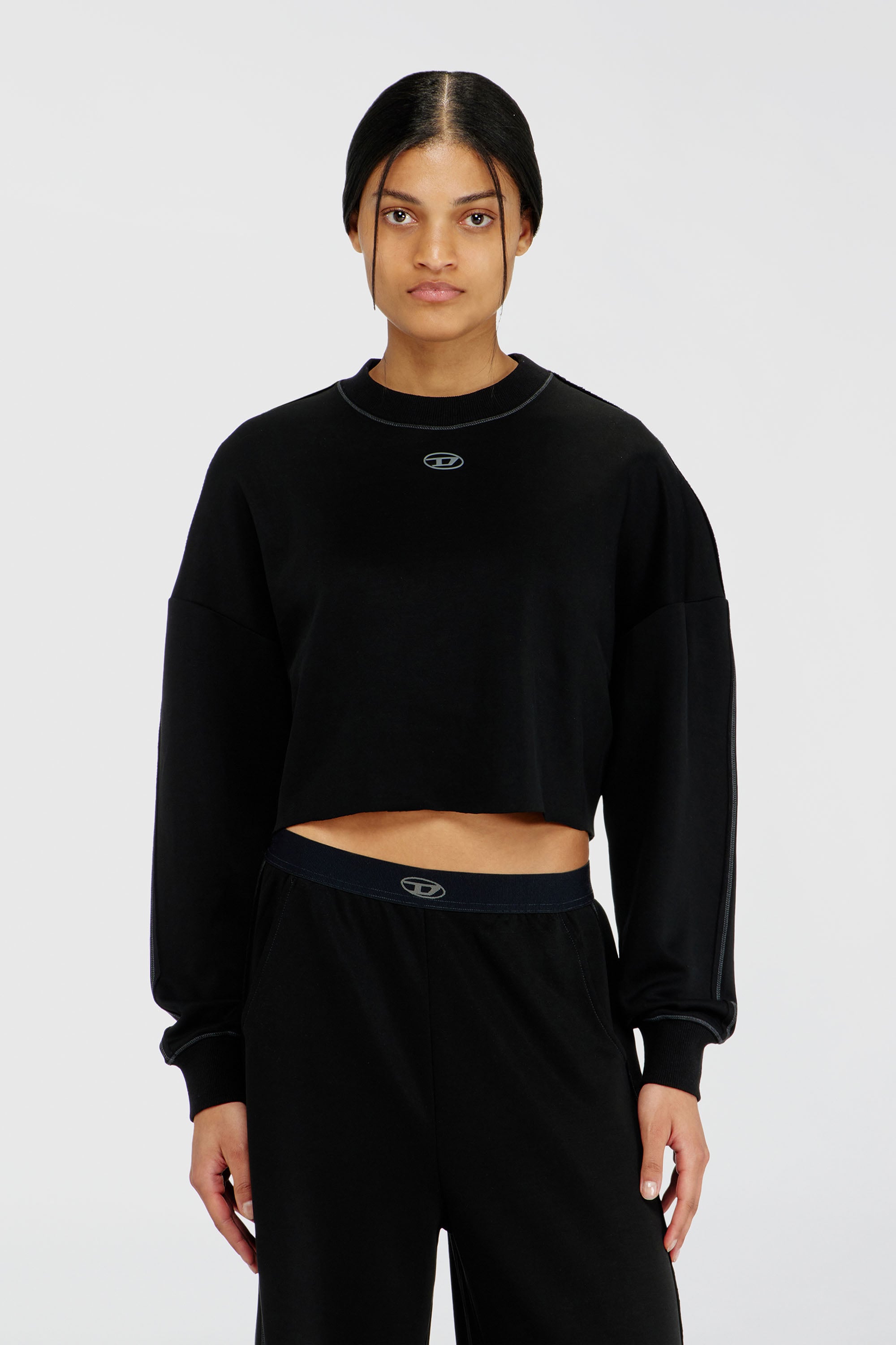 Diesel - BLAKE-UTLT, Crop top en scuba stretch ligero Mujer in Negro - 2
