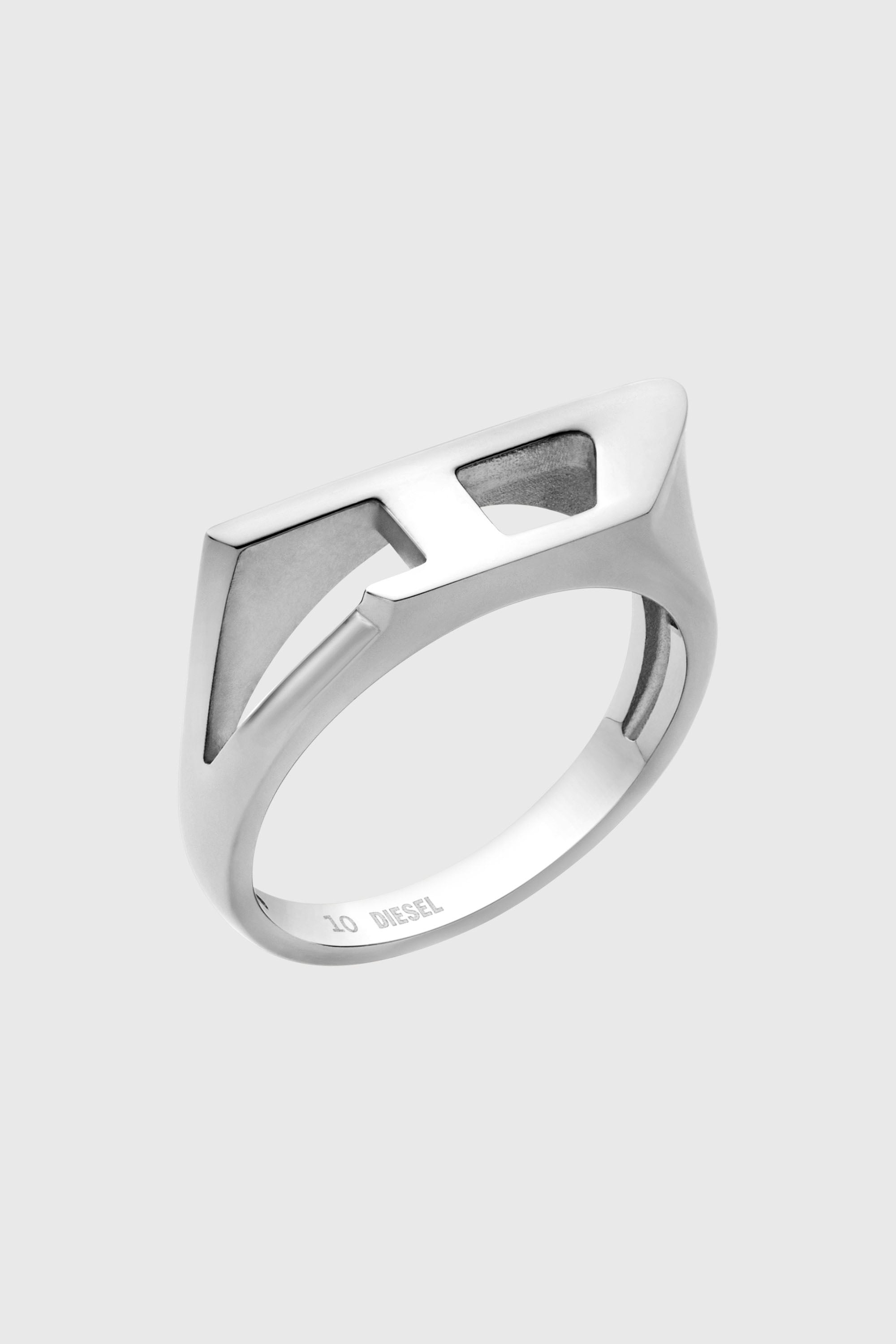 Diesel - DX1638040 JEWELLERY, Anillo sello de acero inoxidable Unisex in Plateado - 1