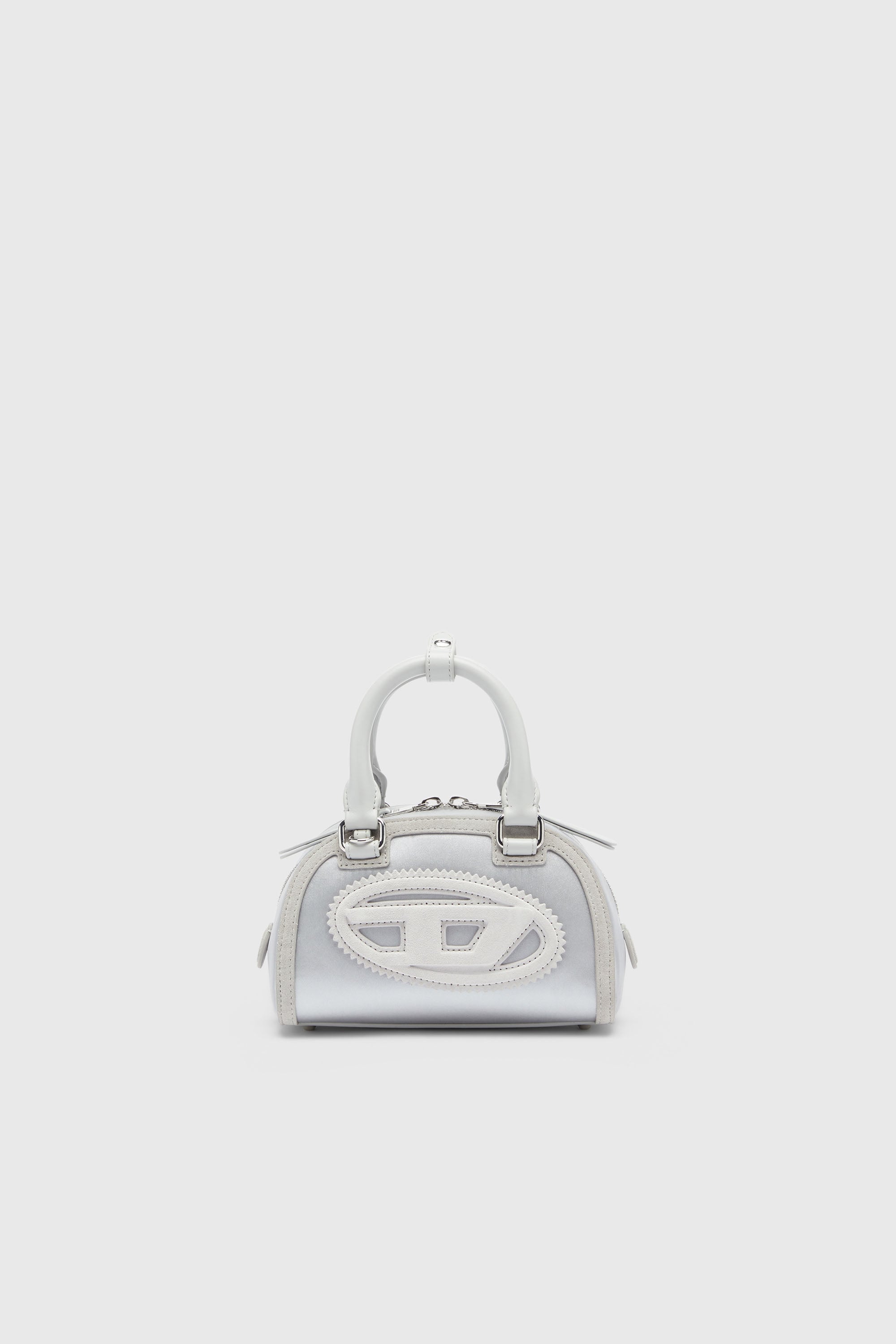 Diesel - 1DR DOME CROSSBODY, Female's 1DR Dome - Small bowling bag in satin and suede in Silver - 1