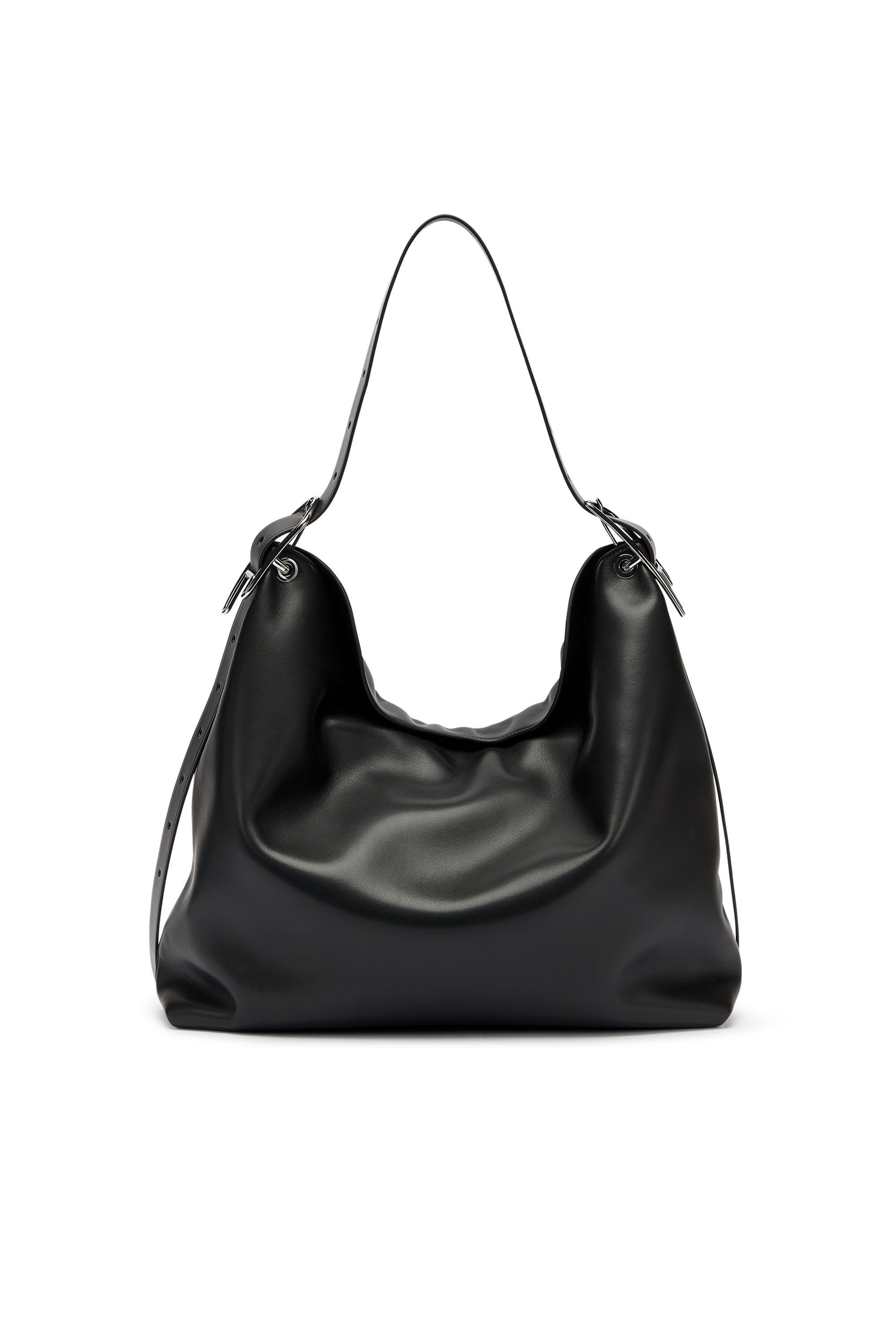 Diesel - D-LINE HOBO, Woman's D-Line-Leather hobo bag in Black - 3